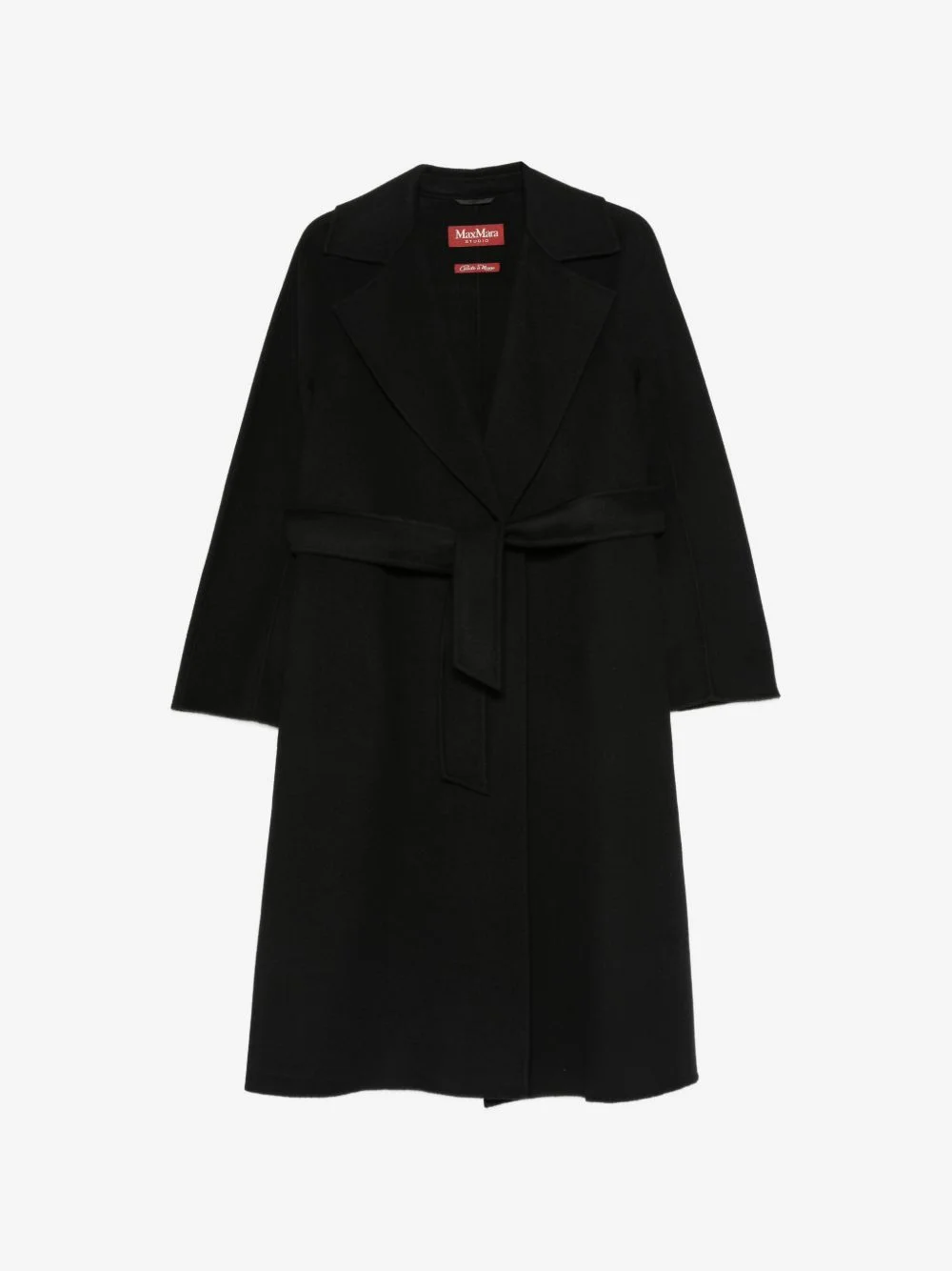 belted wide-lapel coat - 1