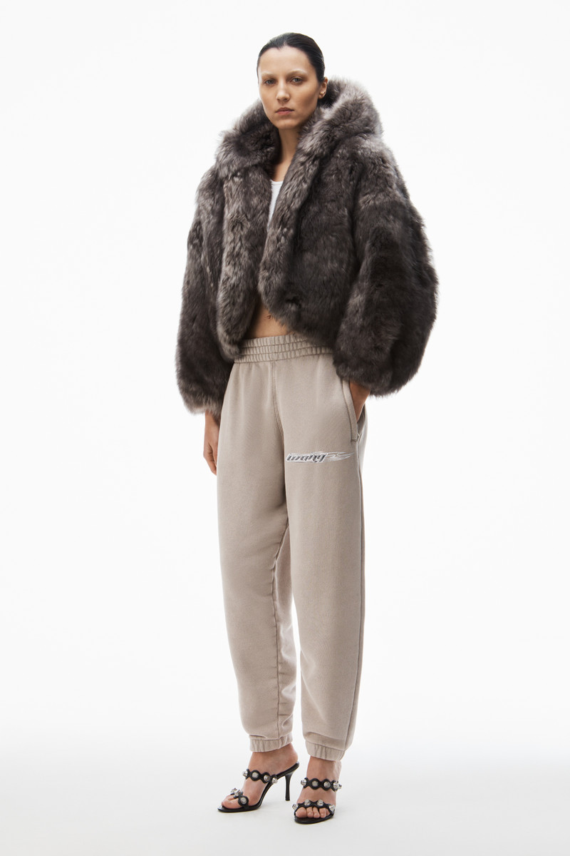 Alexander Wang flame logo-embossed sweatpant in cotton terry outlook