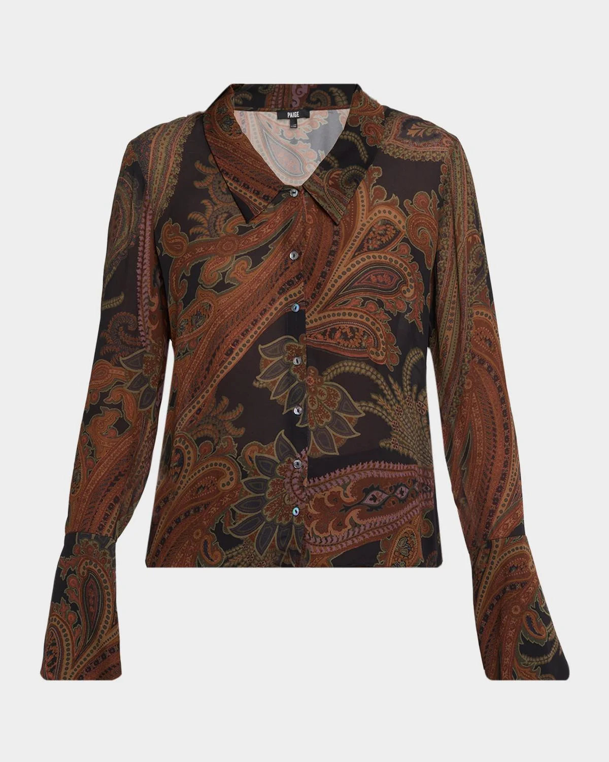 Rosalinda Paisley Button-Front Blouse - 1