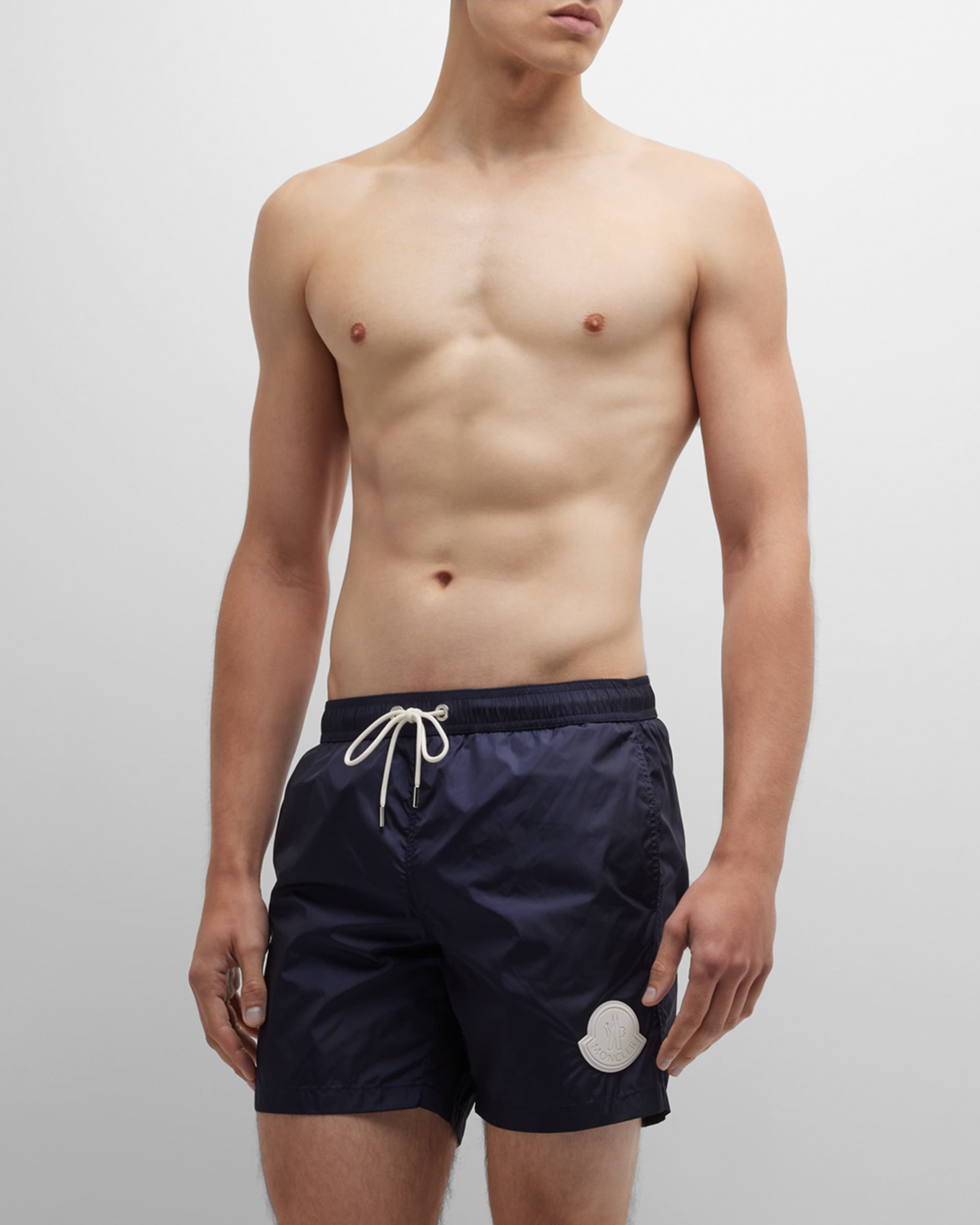 Men's Swim Shorts with Large Logo Patch - 3