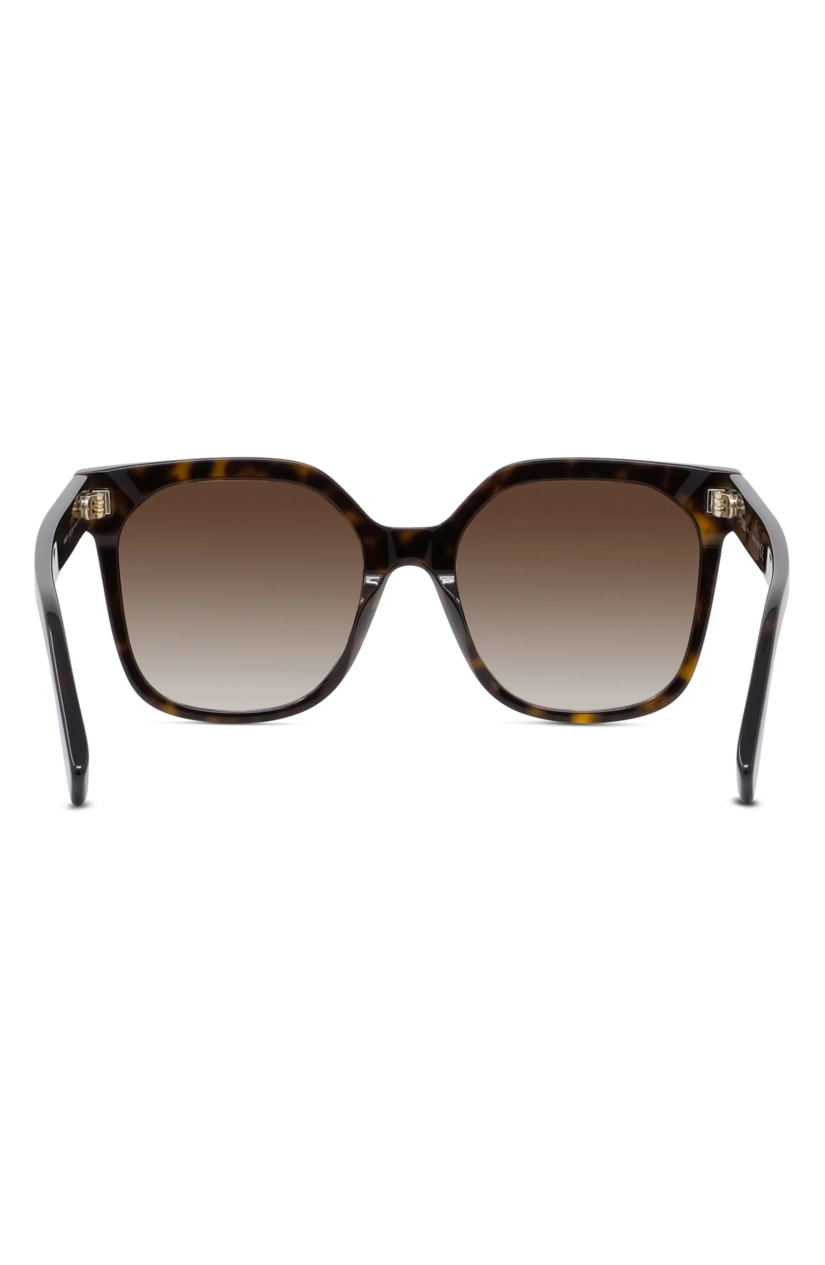 'Fendi Lettering 55mm Gradient Geometric Sunglasses in Dark Havana /Gradient Brown - 8