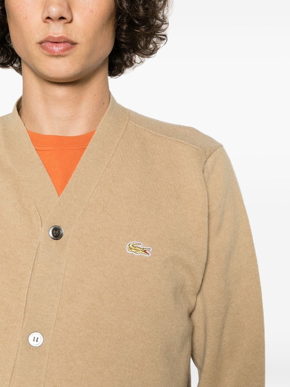 X LACOSTE ASYMMETRIC WOOL CARDIGAN - 3
