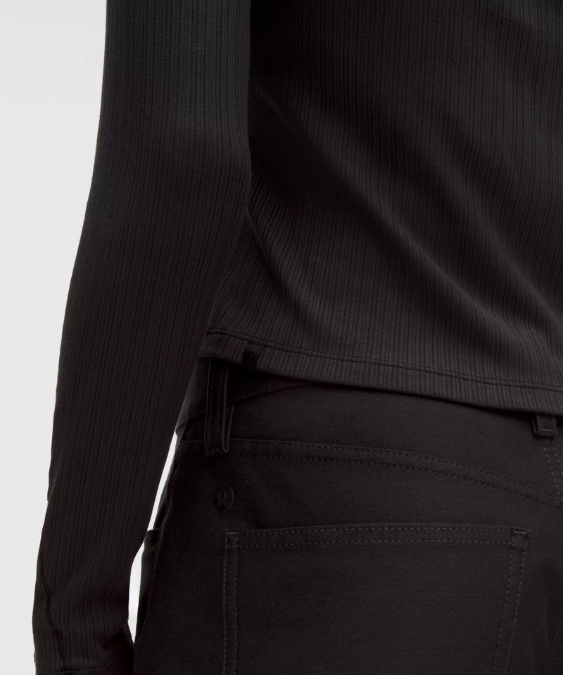 Hold Tight Micro-Rib V-Neck Long-Sleeve Shirt 5