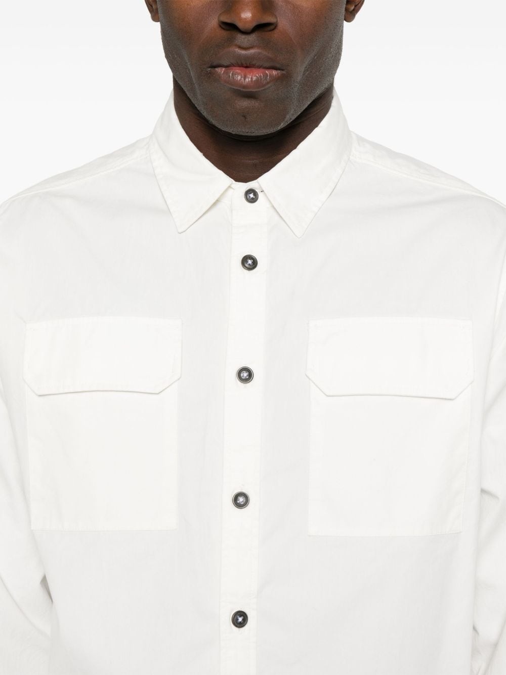 Lens-detail cotton shirt - 5