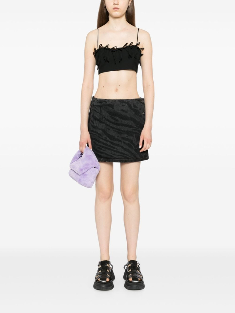GANNI lazer denim mini skirt outlook