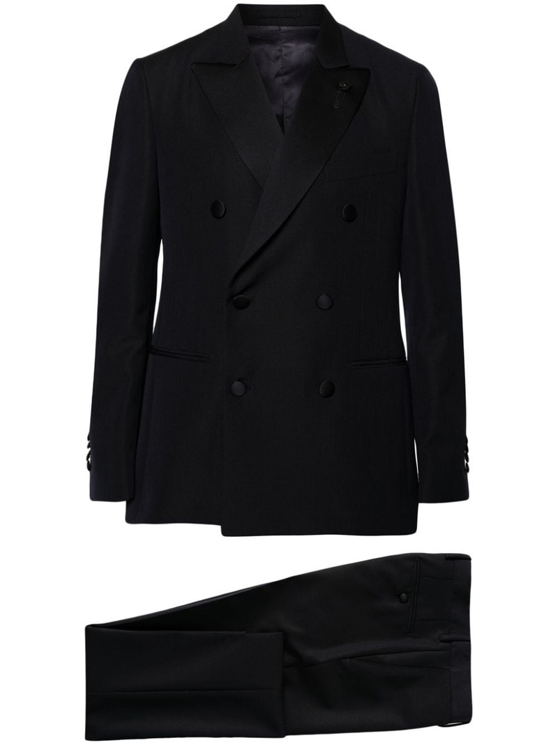 double-breasted wool-blend suit 1