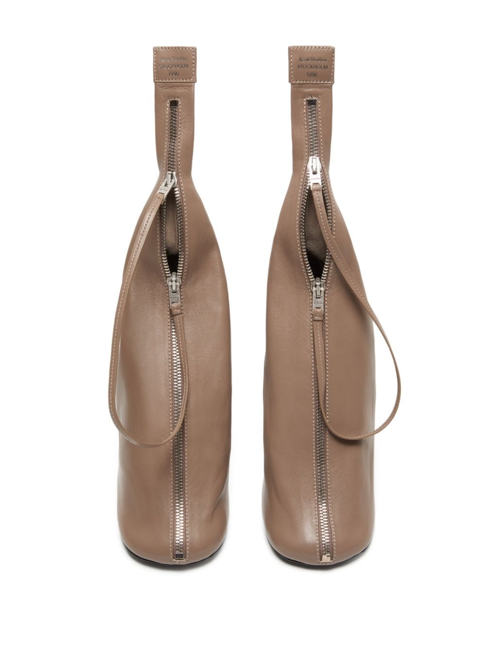100m leather zip pumps - 3