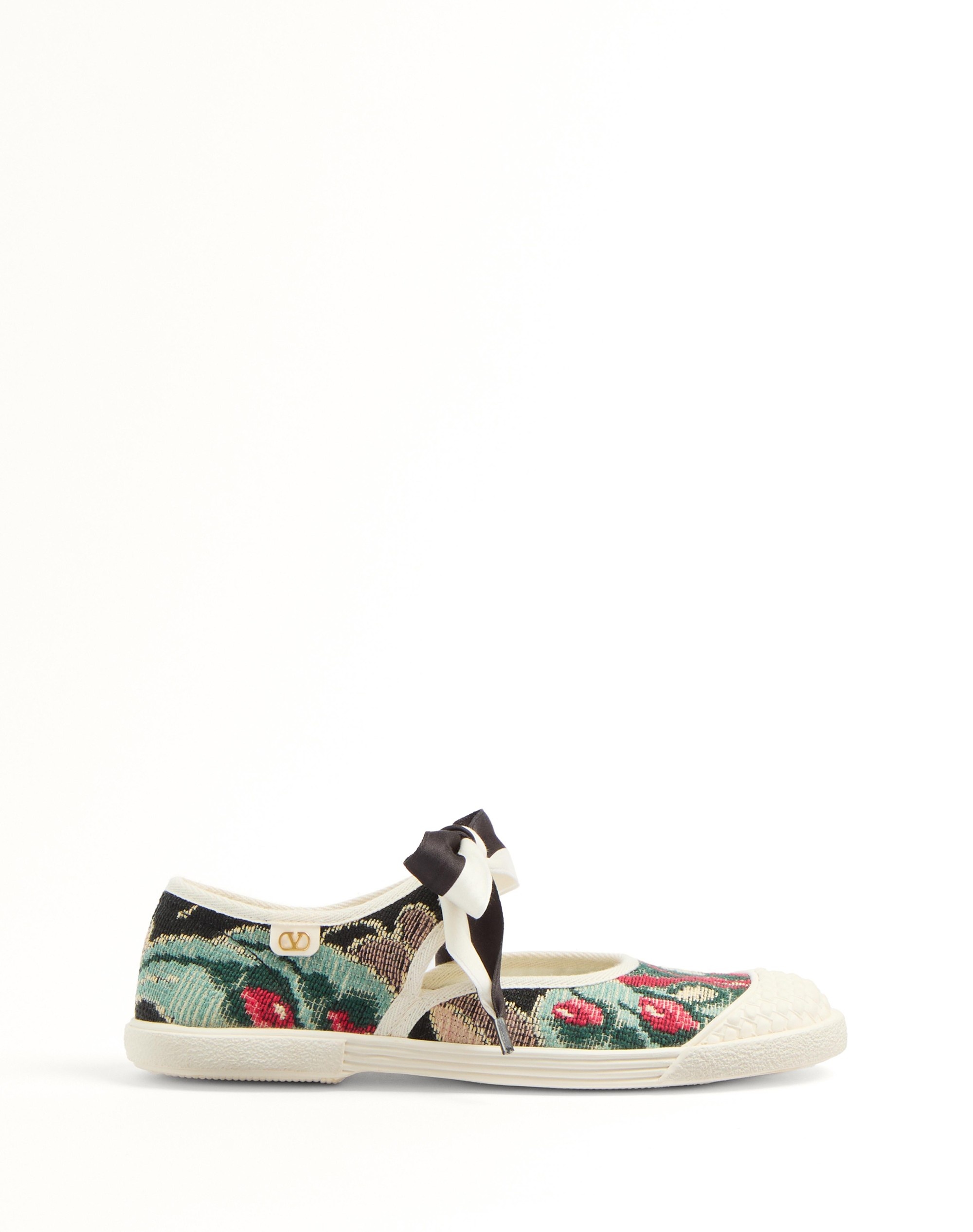 BALLERINA BAY BY BAY SNEAKER IN JACQUARD FABRIC WITH FLORAL EMBROIDERY - 1