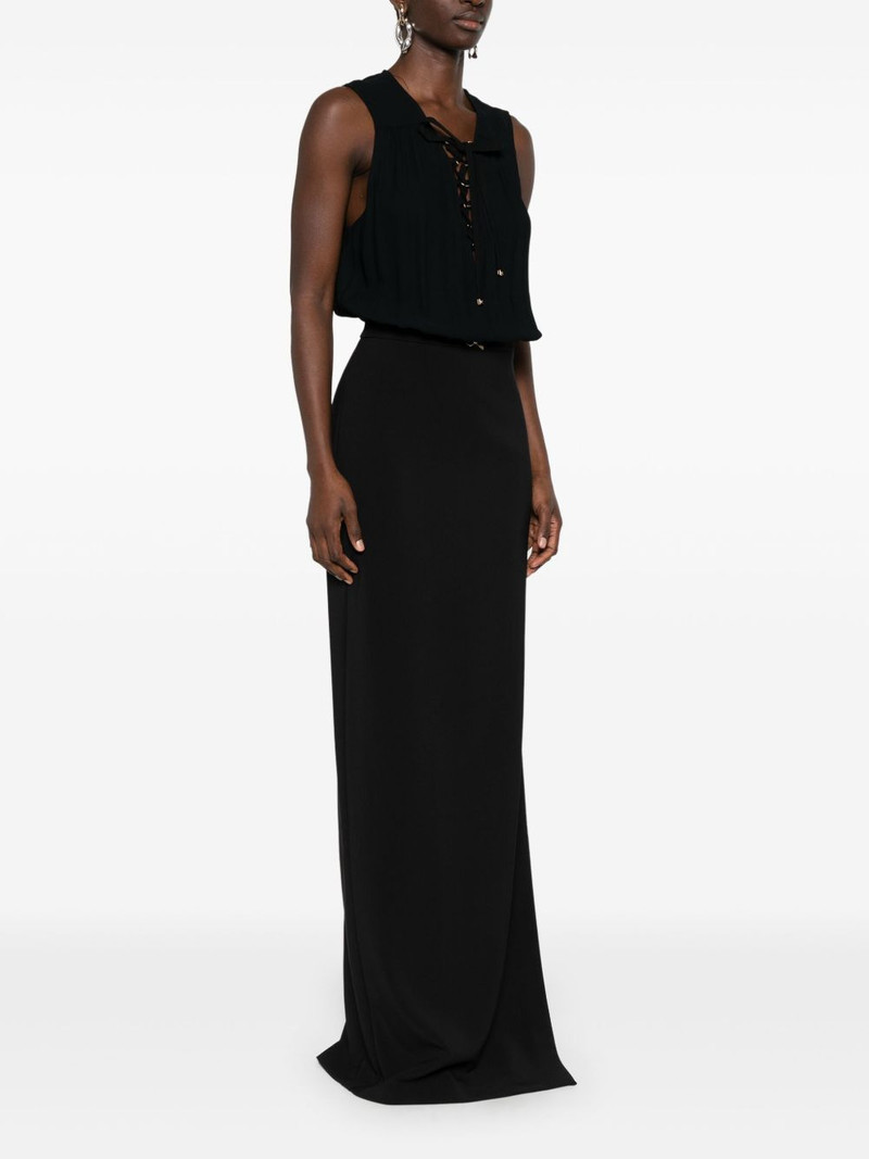 lace-up crepe maxi dress 3