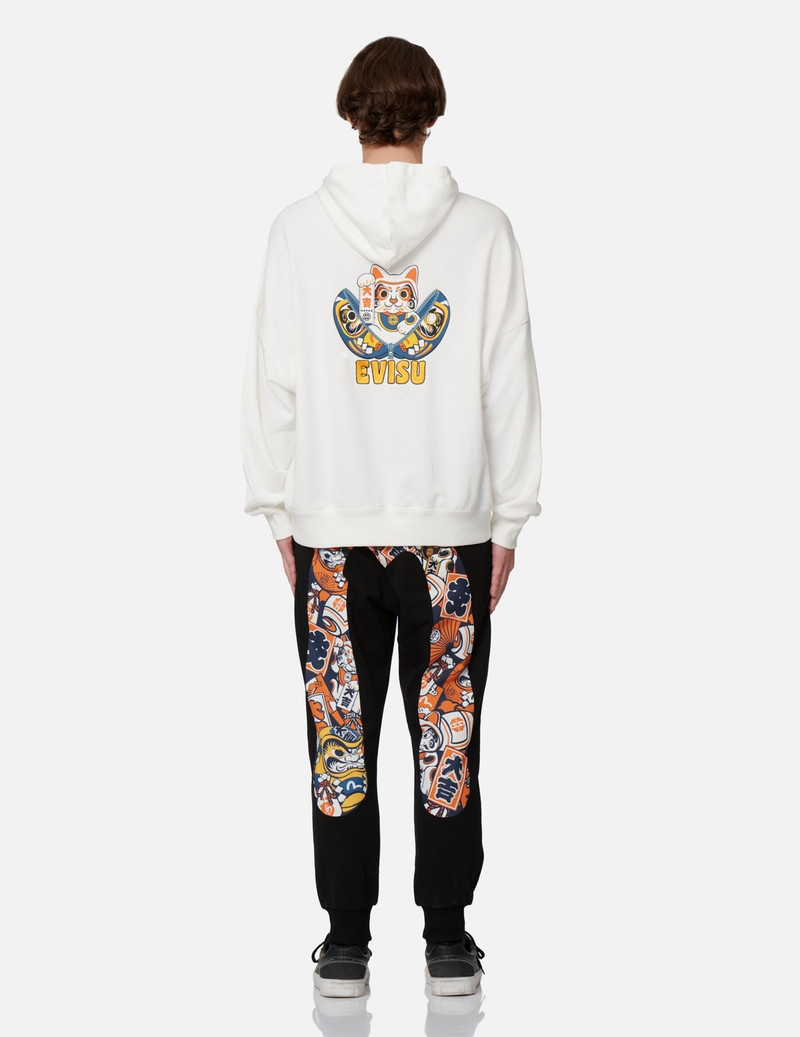 EVISU SQUAD DAICOCK PRINT WITH FORTUNE CAT EMBROIDERY SWEATPANTS 5