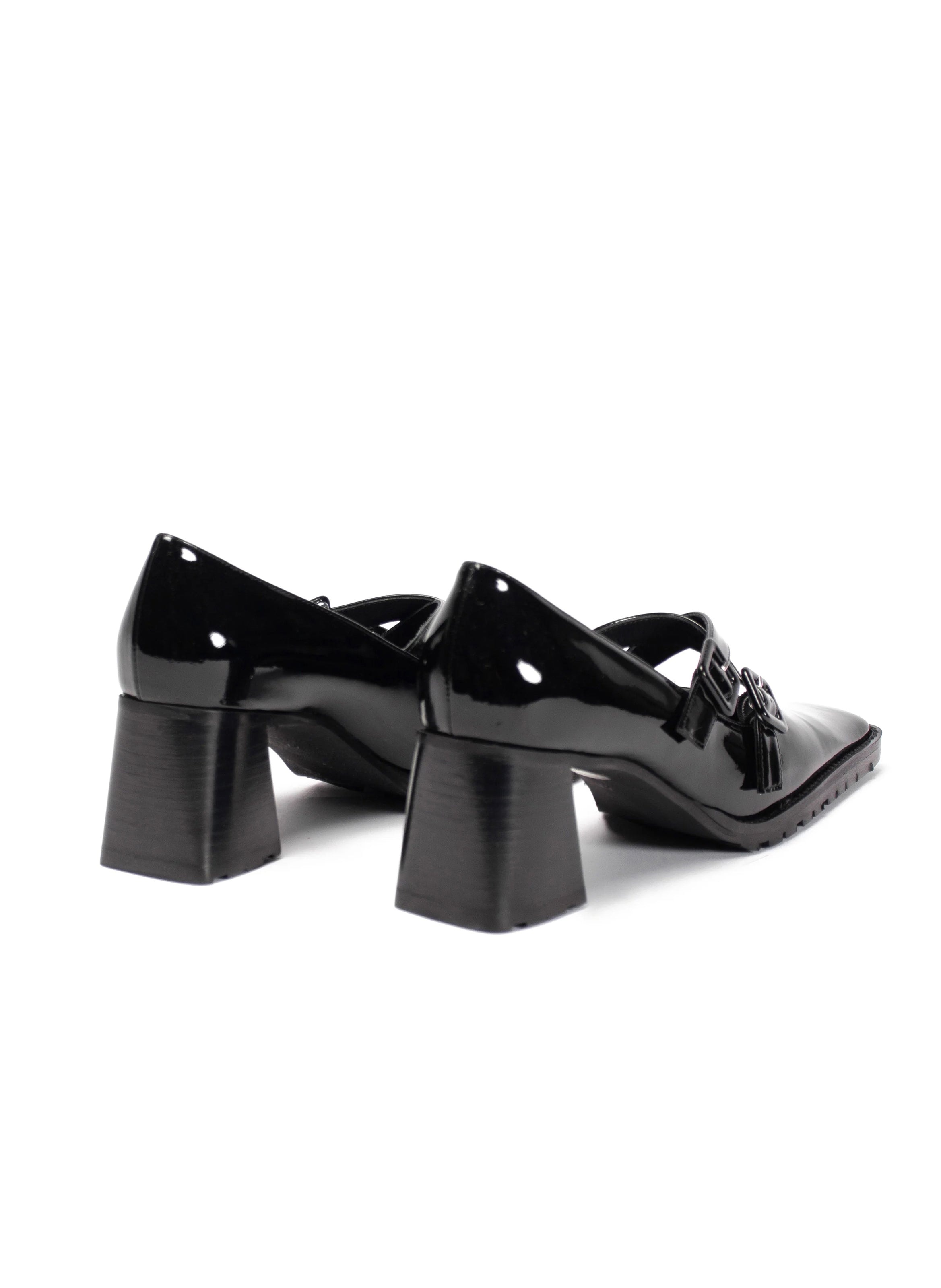 Mary Jane X-Strap Leather Patent Black - 3