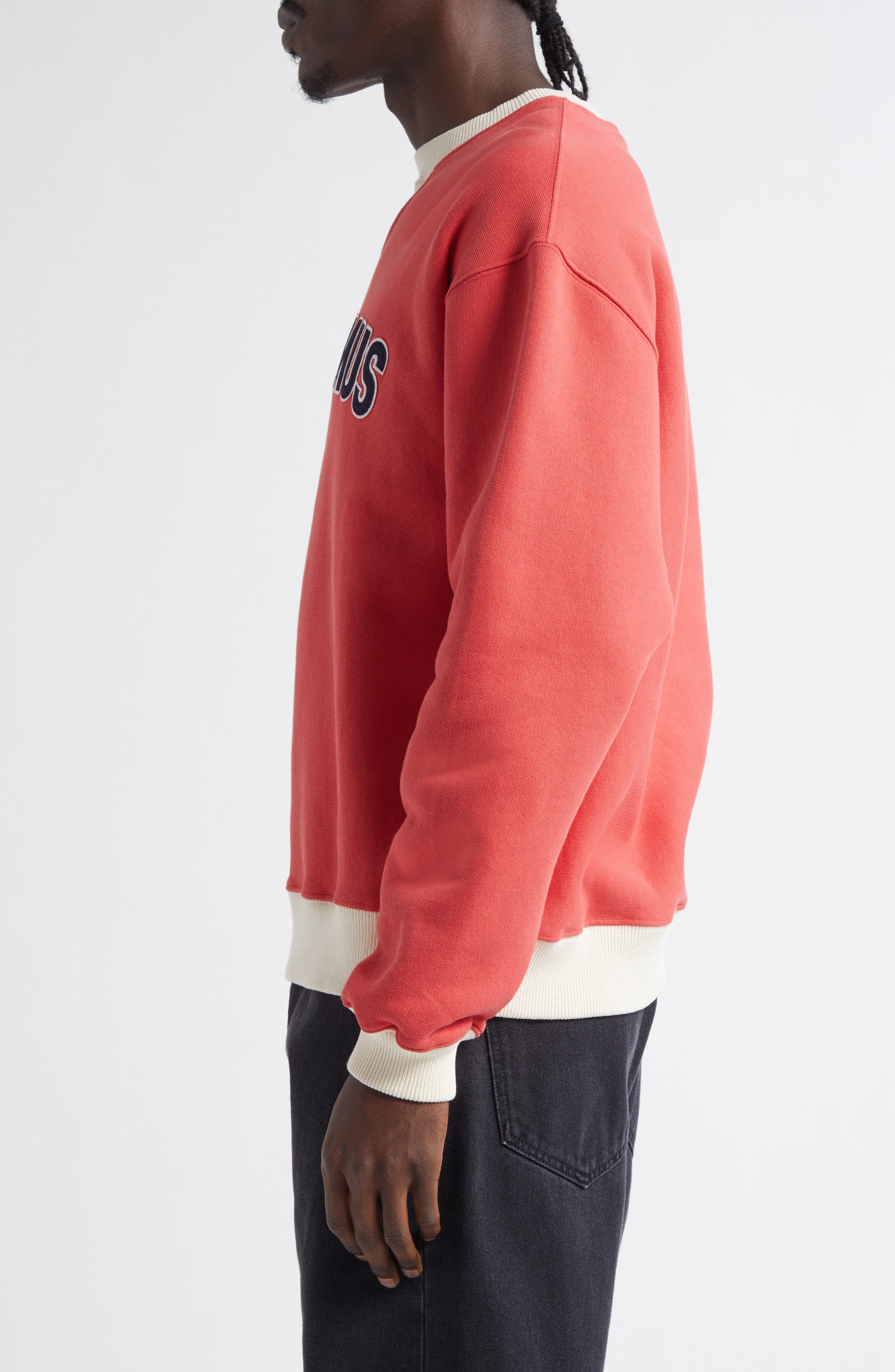 Jacquemus Le Sweatshirt Baseball Logo Sweatshirt in Multi-Red at Nordstrom - 4