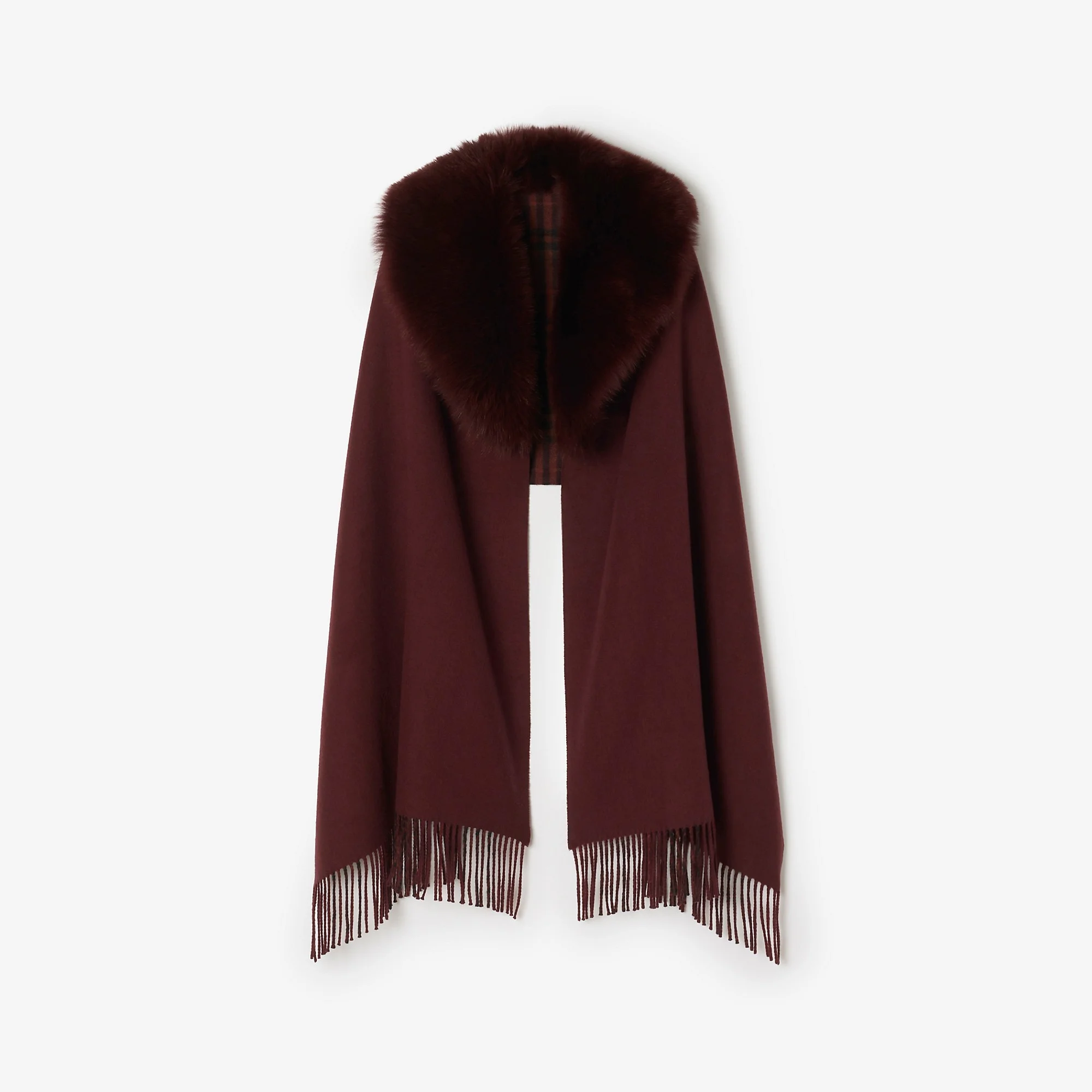 Wide Shearling Collar Wool Cashmere Scarf - 1