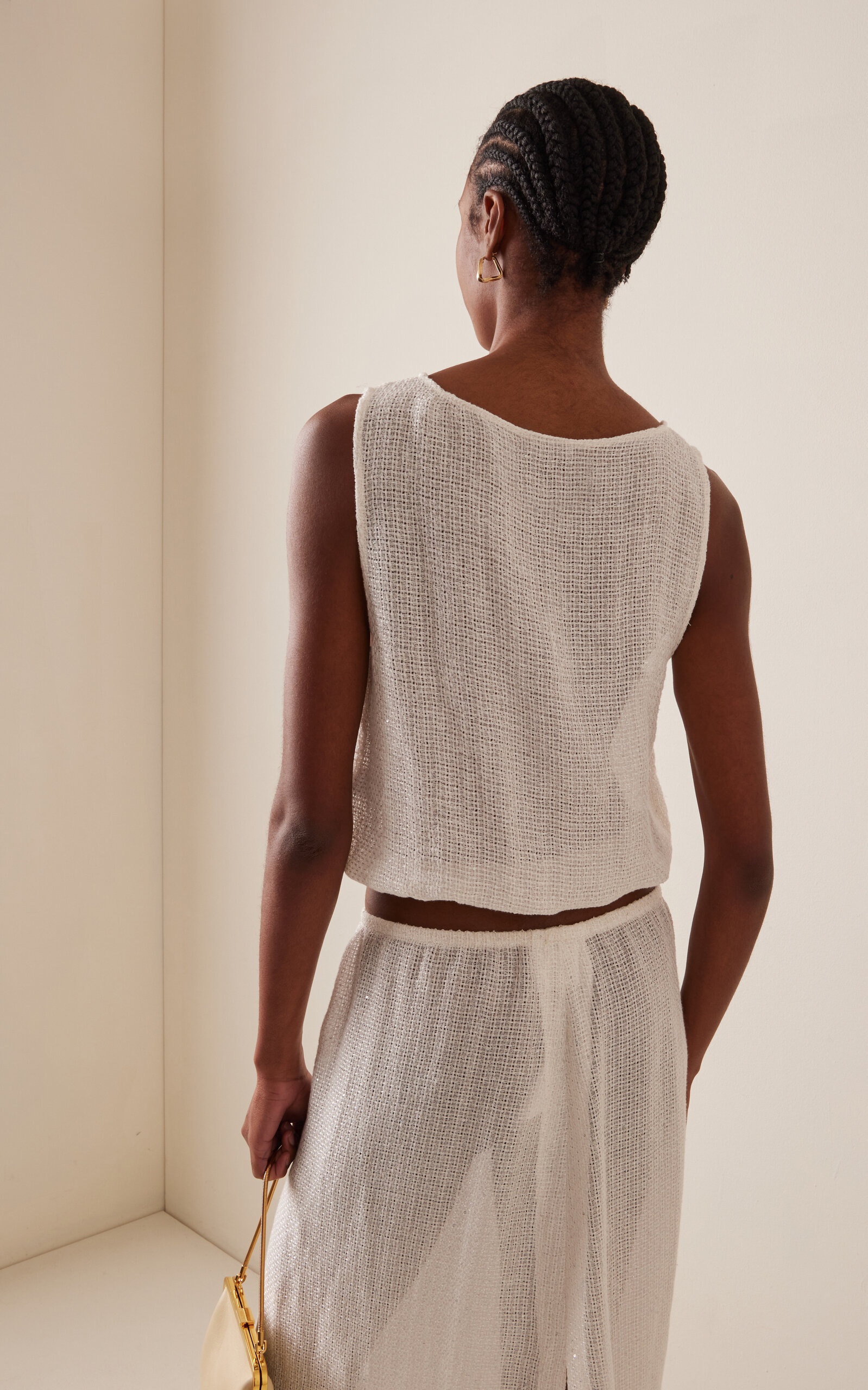 Stella Linen-Blend Bateau Blouson Top white - 4