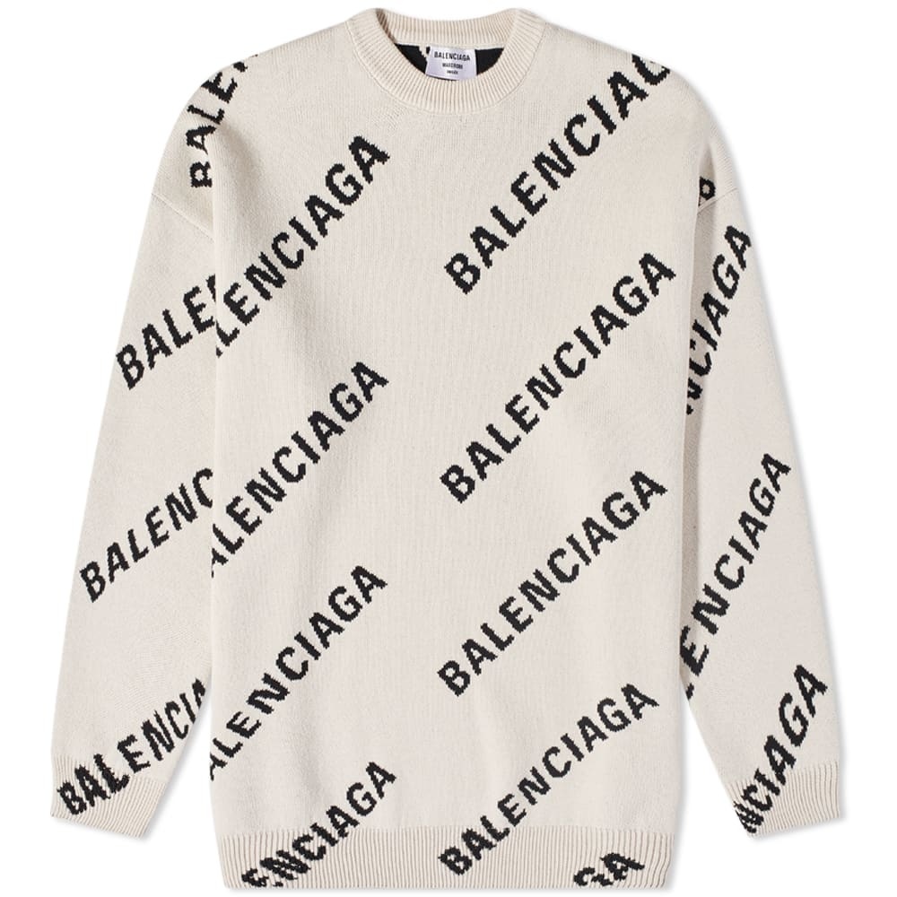 Balenciaga All Over Logo Knit - 1