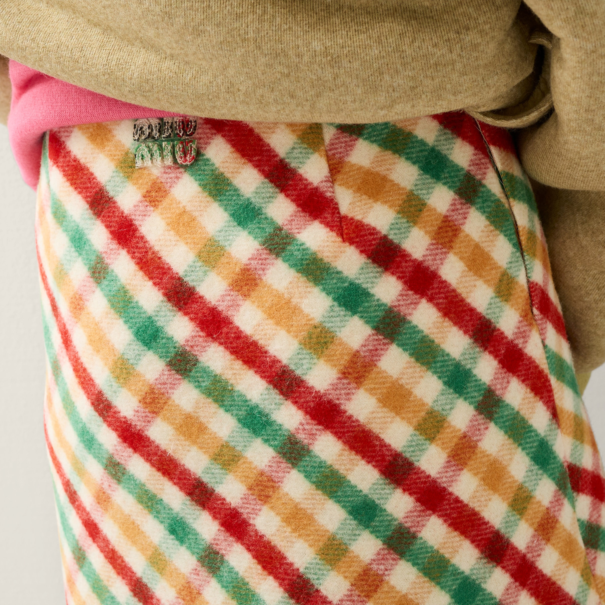 Diagonal check skirt - 5
