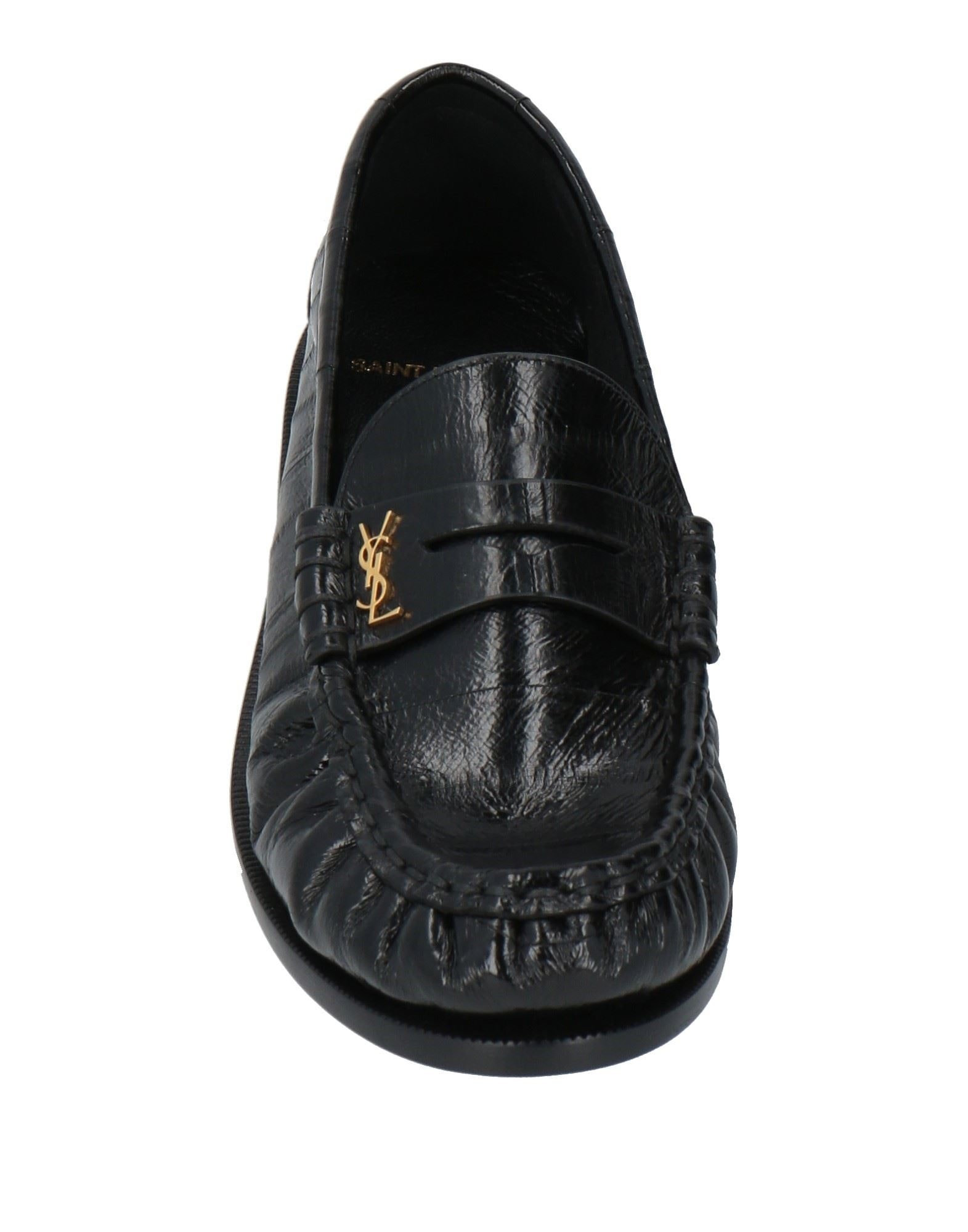 SAINT LAURENT Black Women's Loafers | yoox | REVERSIBLE