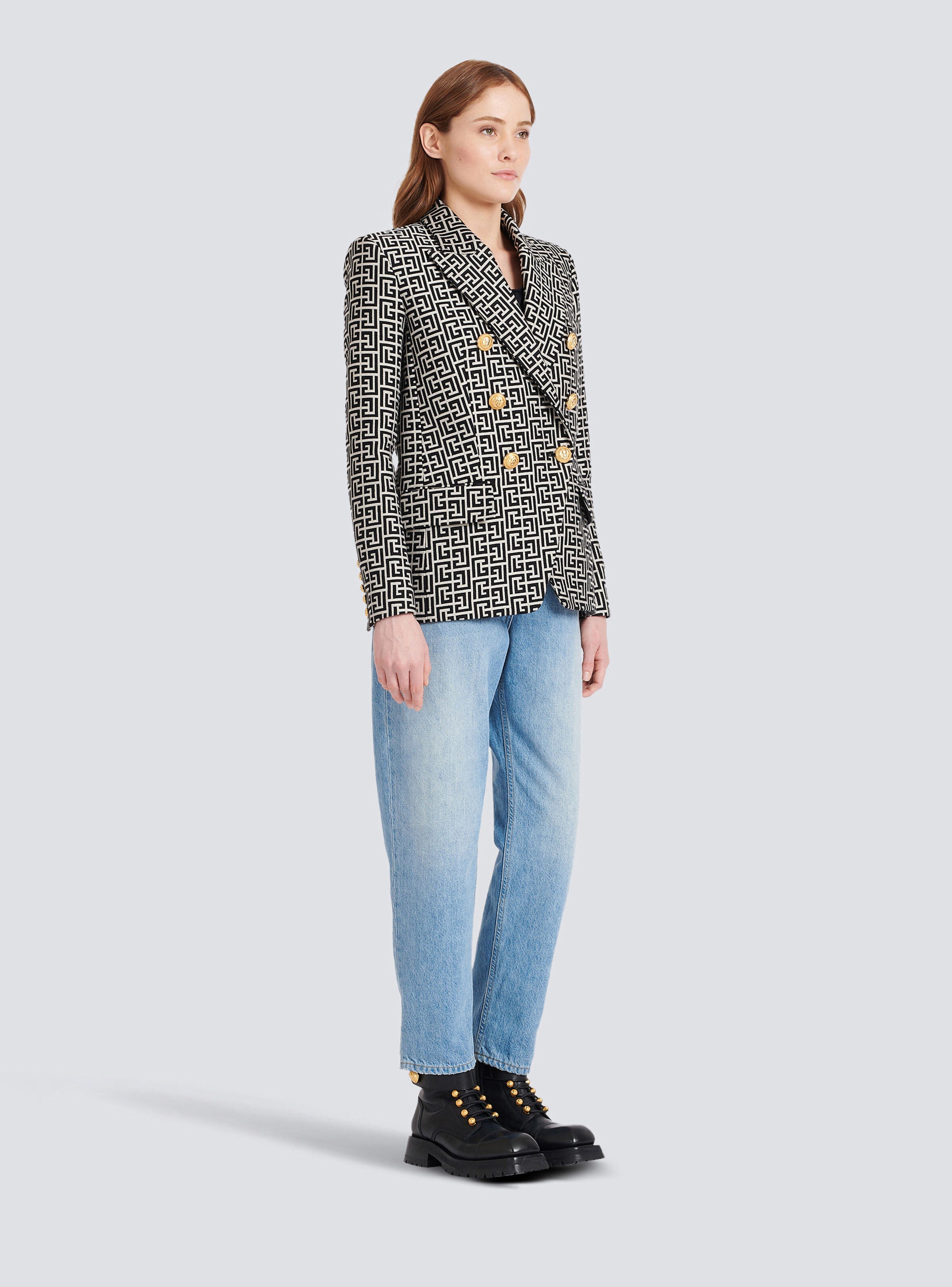 Double-buttoned jacquard jacket - 5