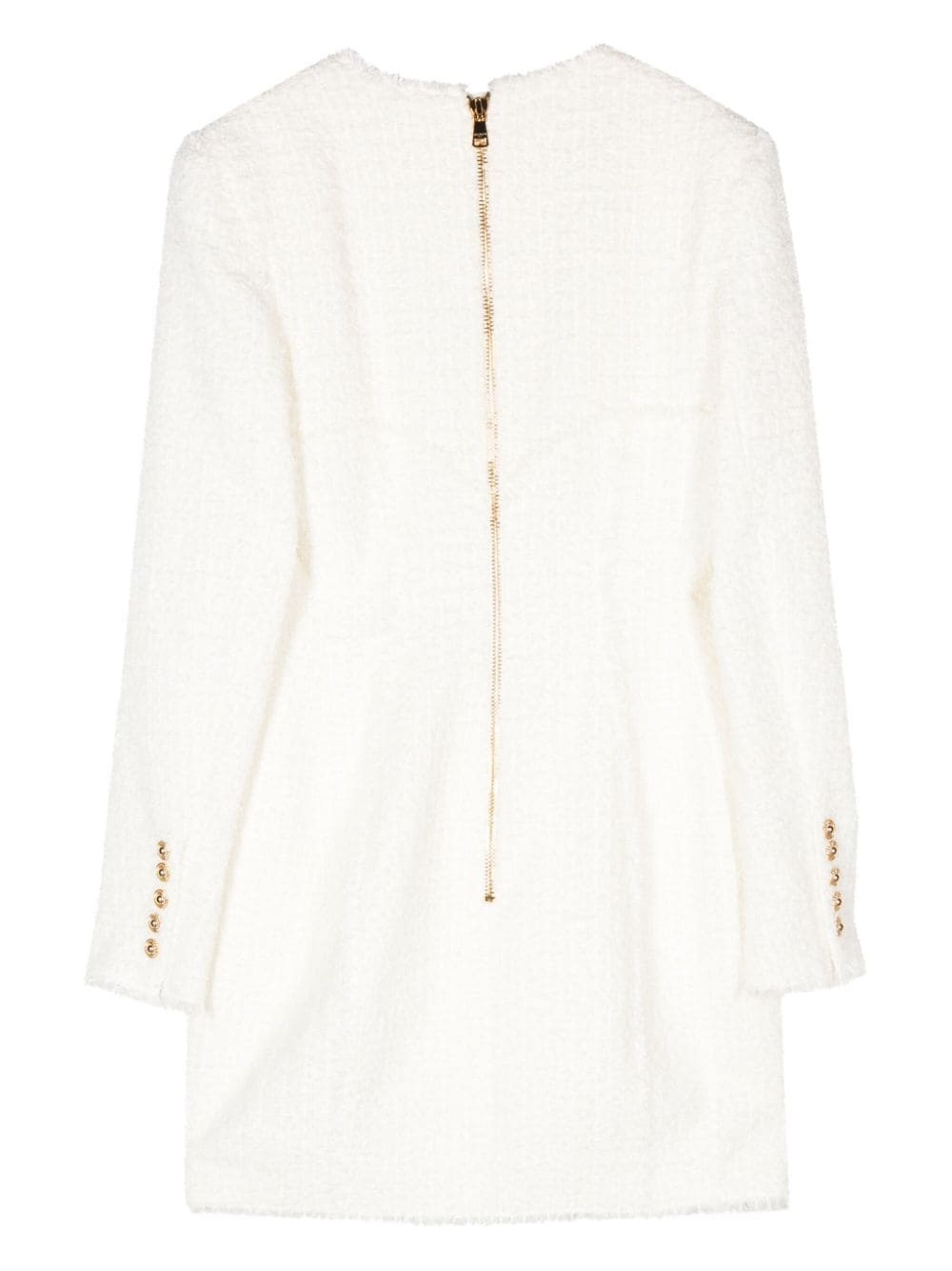 button-embellished tweed minidress - 2