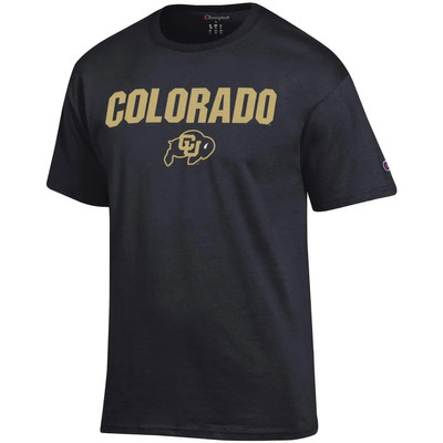 Champion Men's Champion Black Colorado Buffaloes Straight Over Logo T-Shirt outlook