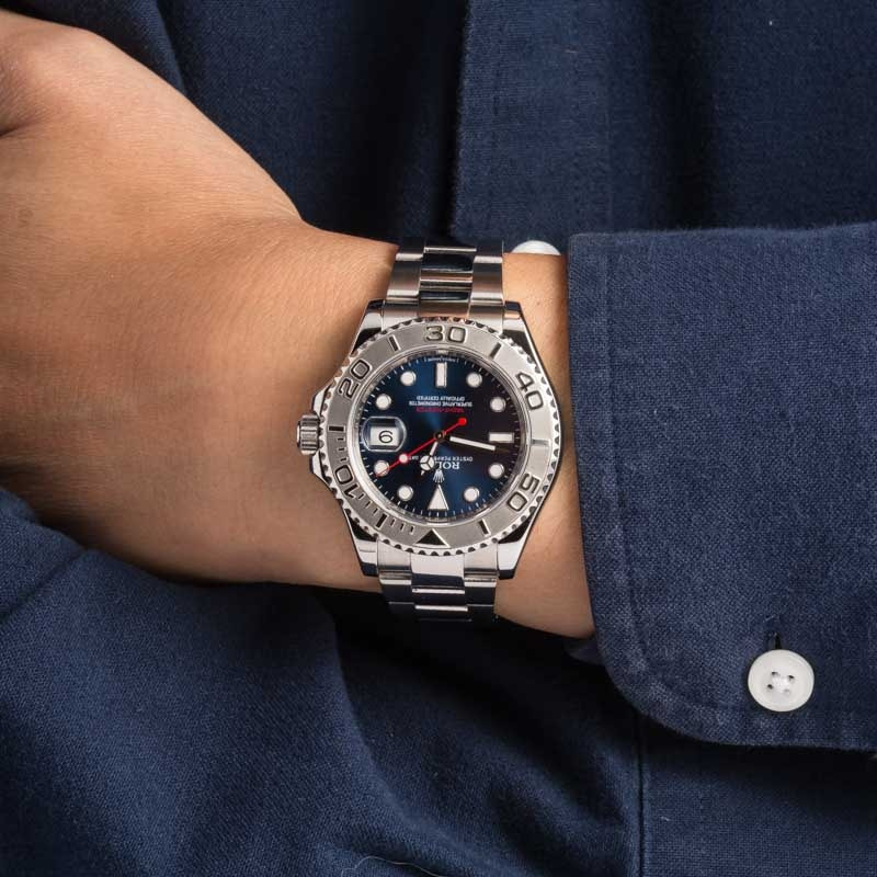 Used Rolex Yacht-Master 116622 Blue Dial Luminous - 5