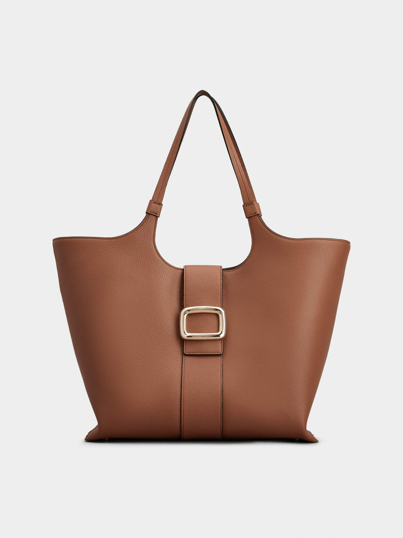 Viv' Choc Medium Shopping Bag in Leather 1