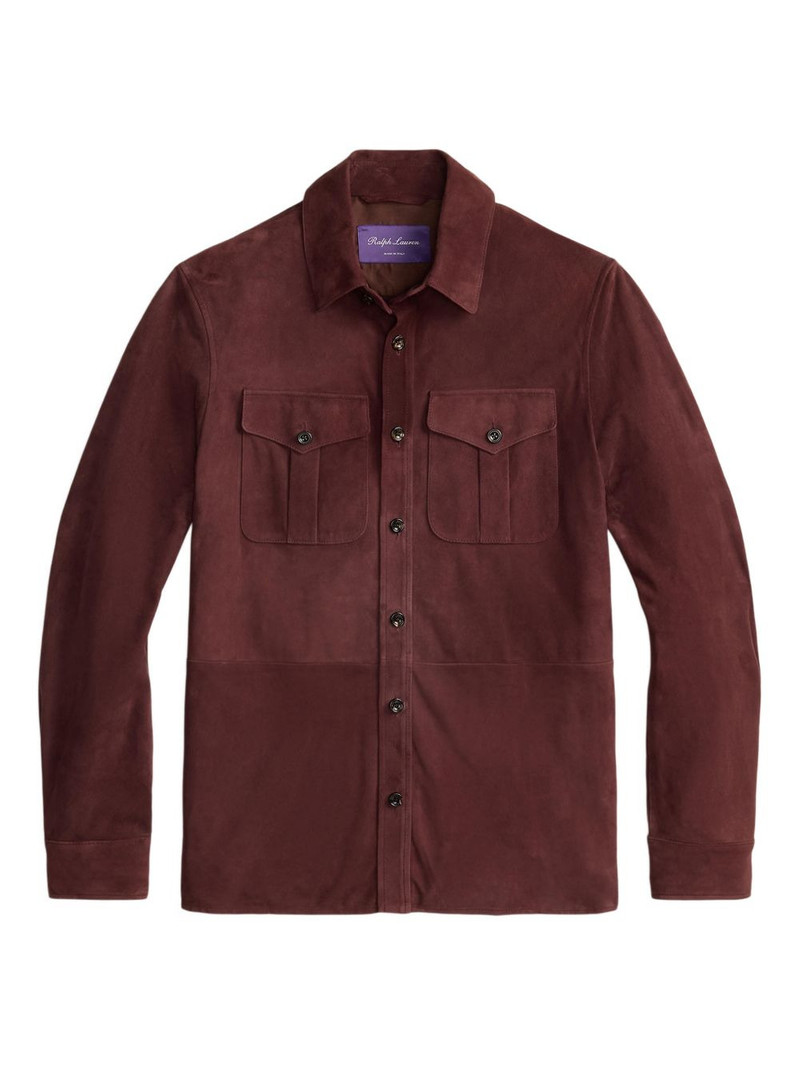 chest-pockets suede overshirt 1