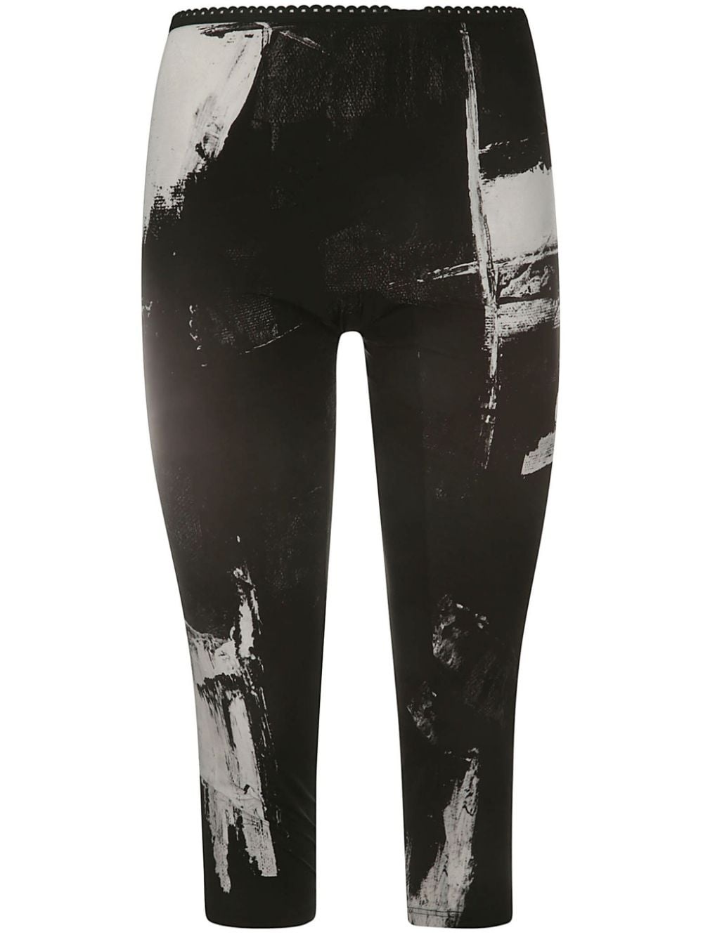 brushed-print cropped leggings - 1