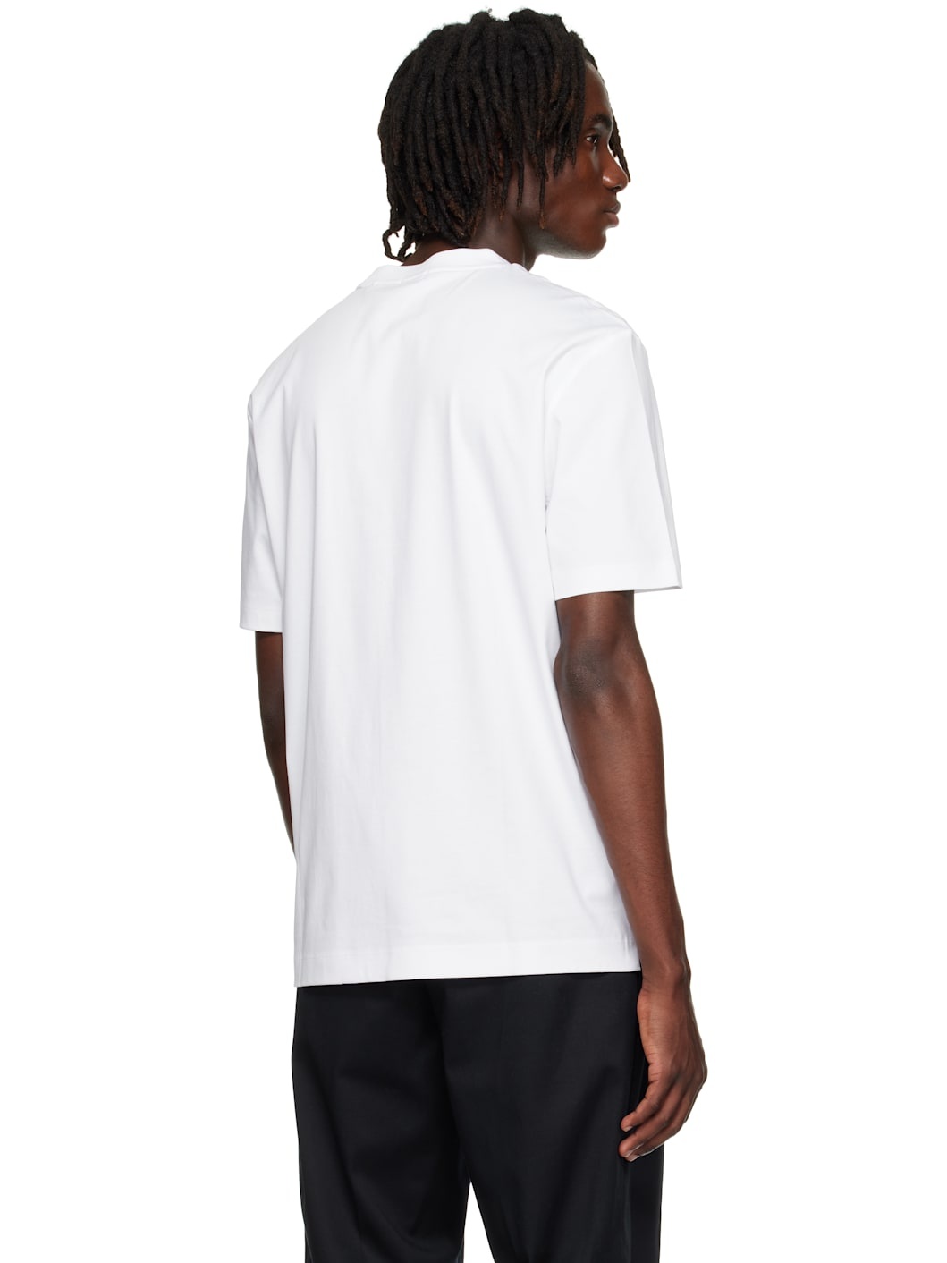 White Regular-Fit Monogram Print T-shirt - 3