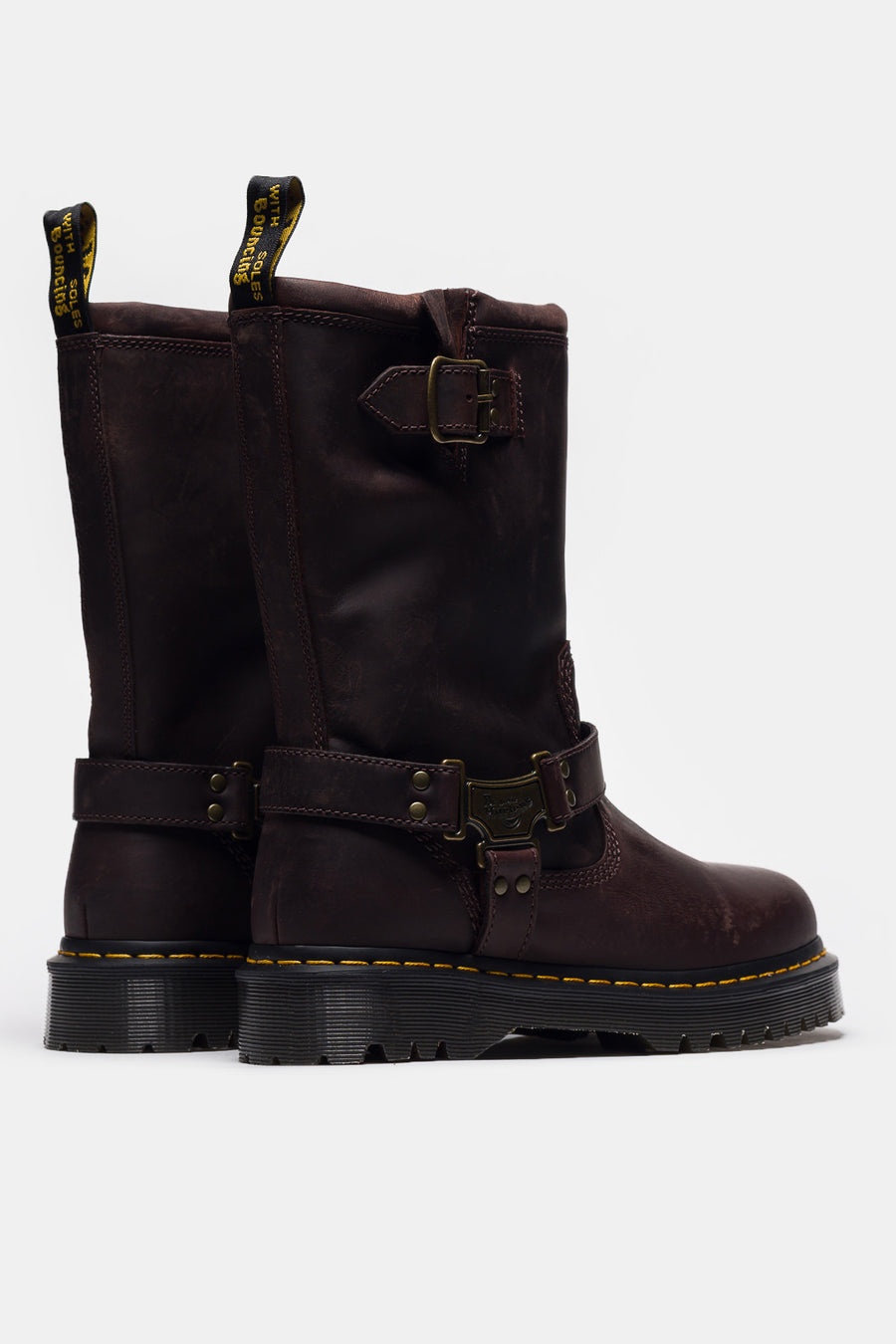 Anistone Hi Leather Biker Boot in Dark Brown - 3