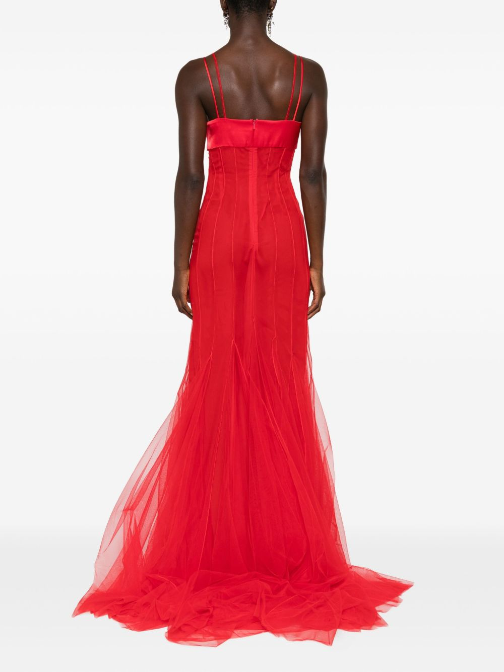 layered-tulle maxi dress - 4