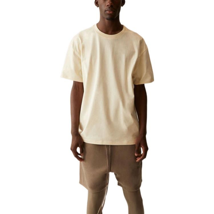 Fear of God Essentials SS21 Short Sleeve Tee Light Heather Oatmeal FOG-SS21-597 - 4