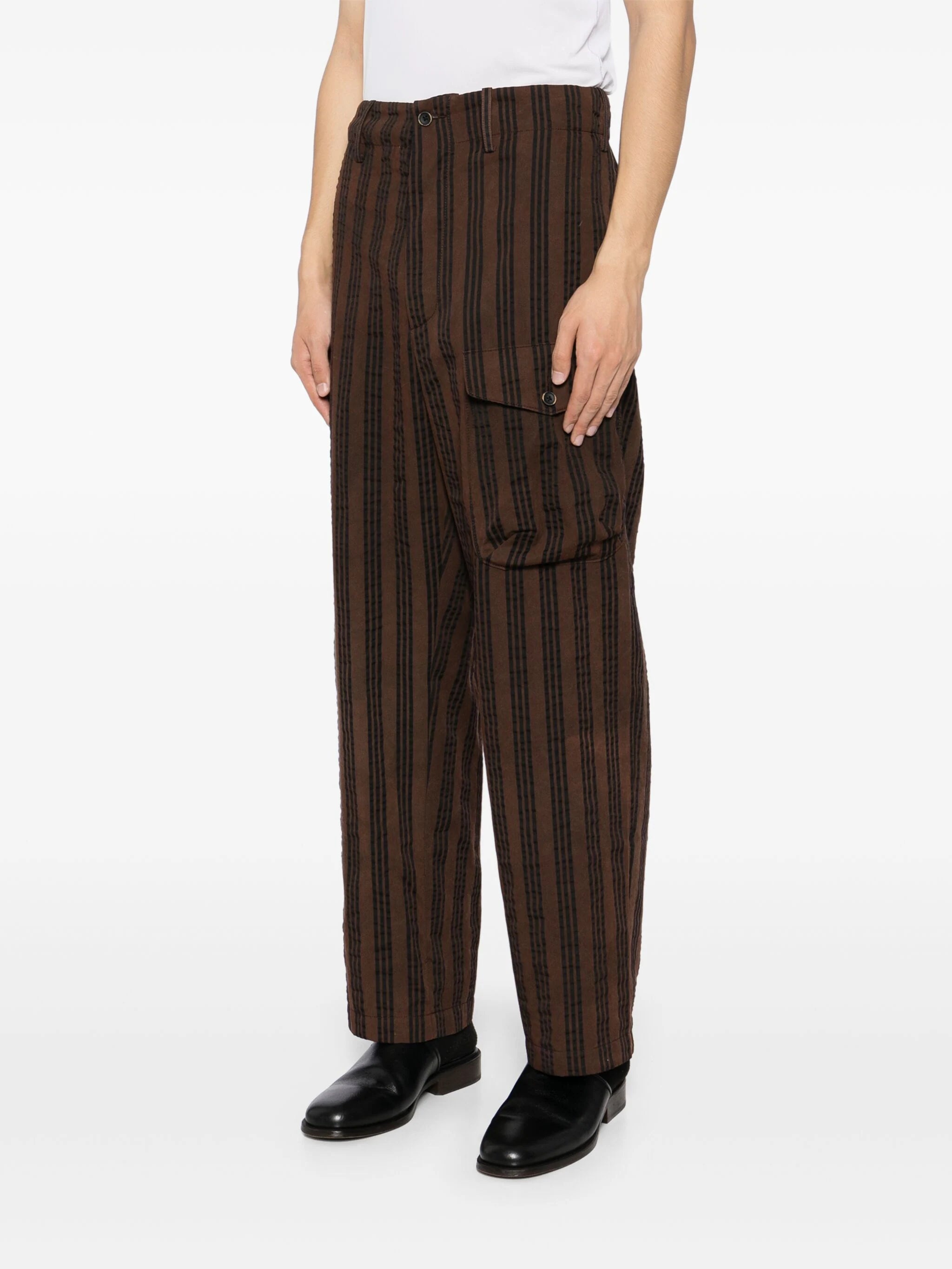 VERTICAL-STRIPE DROP-CROTCH TROUSERS - 3