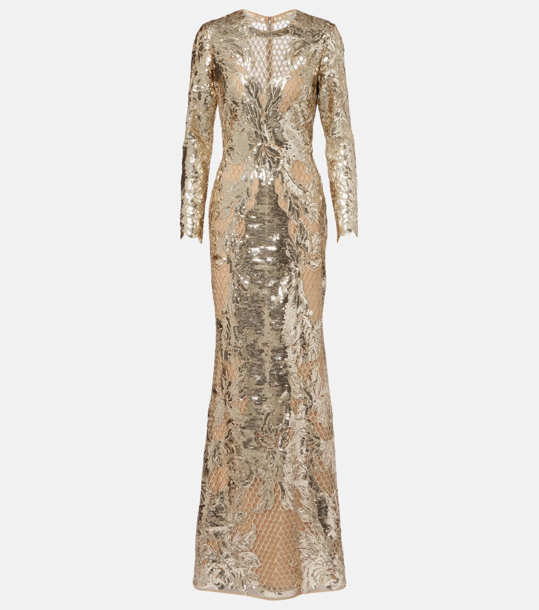 Embroidered sequined tulle gown - 1