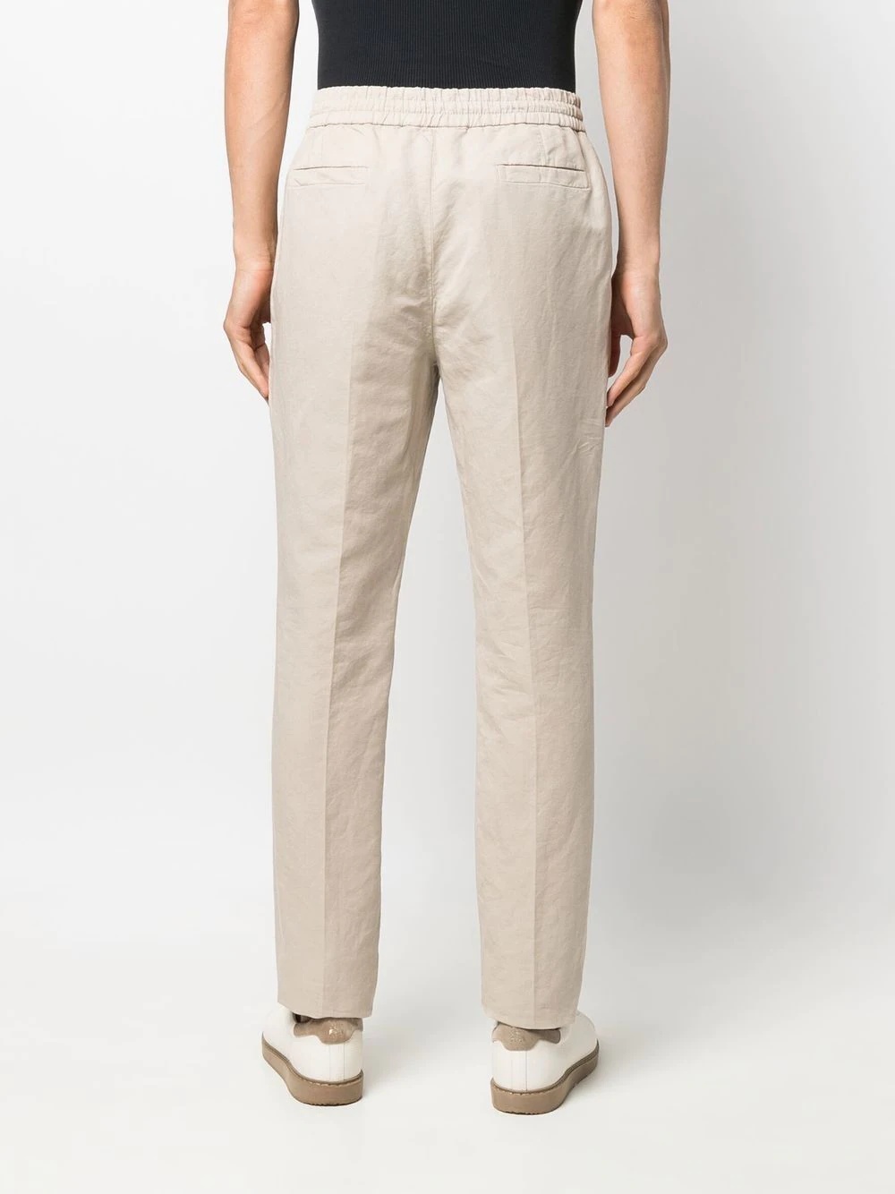 straight-leg drawstring trousers - 4