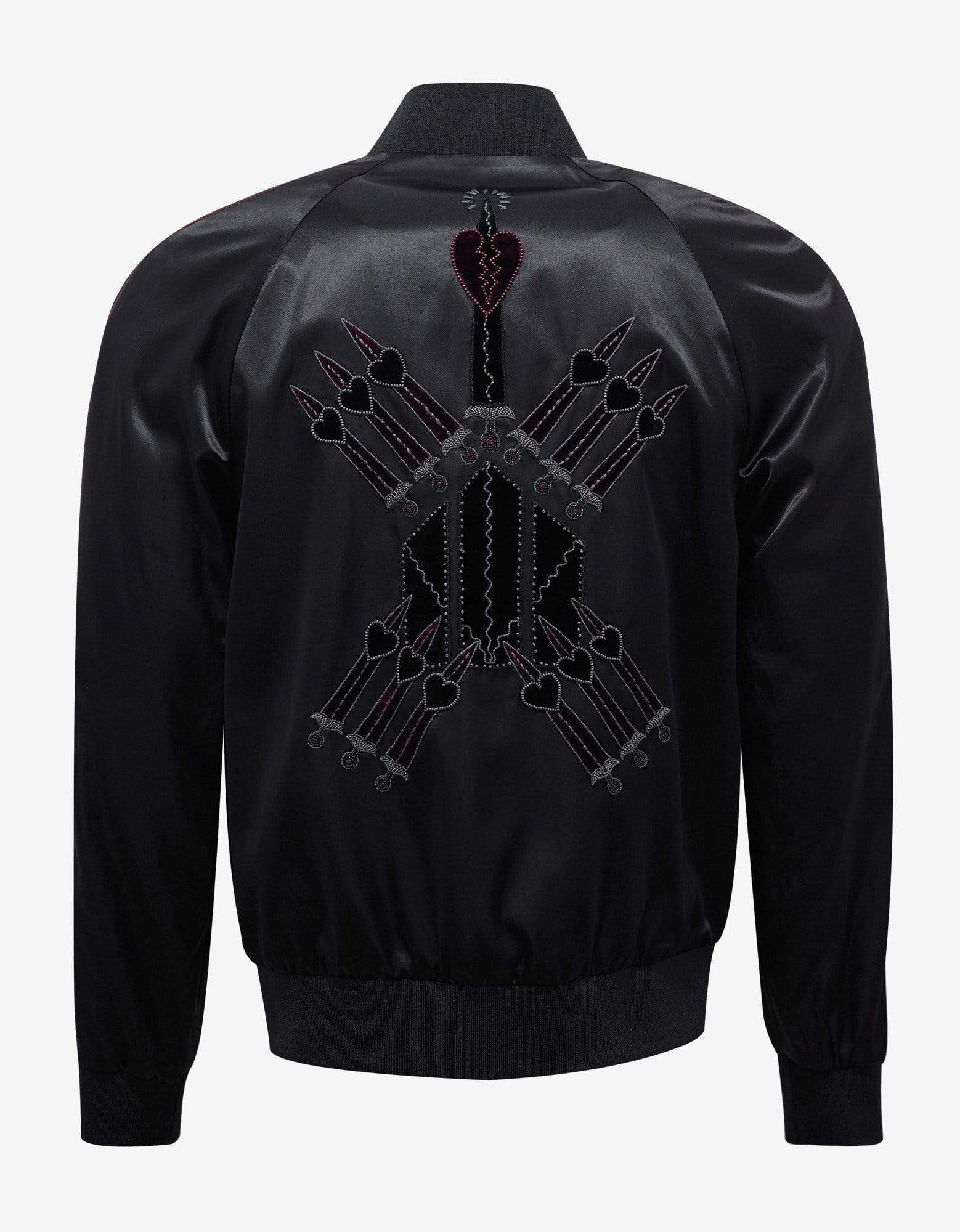 Valentino Black Loveblade Embroidery Souvenir Jacket - 2