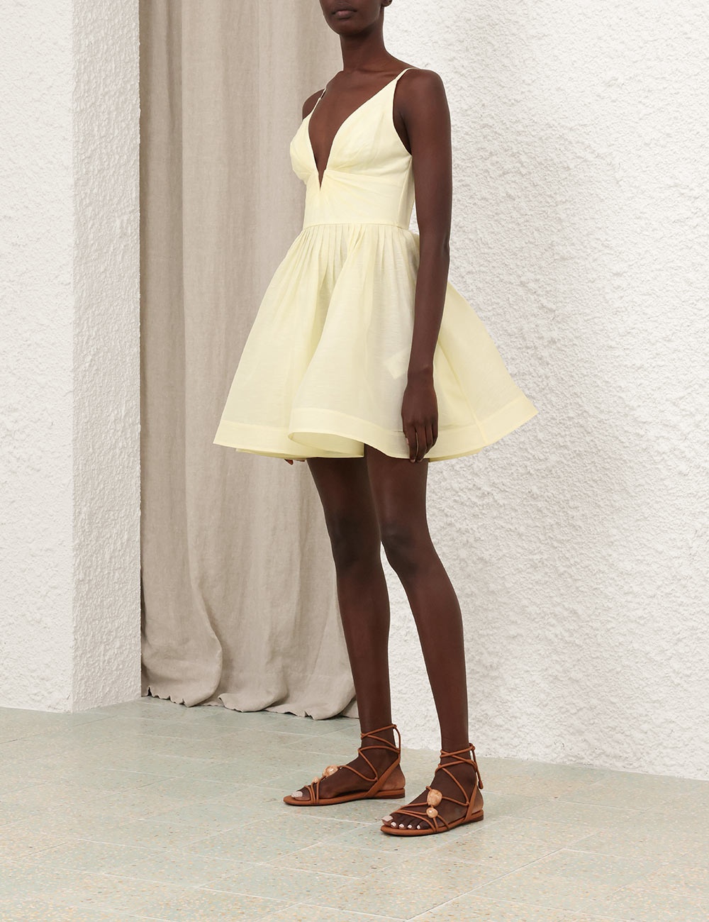 【Zimmermann】クラッシュ Vネック ミディドレス Zimmermann ILLUMINATE V NECK MINI DRESS | REVERSIBLE