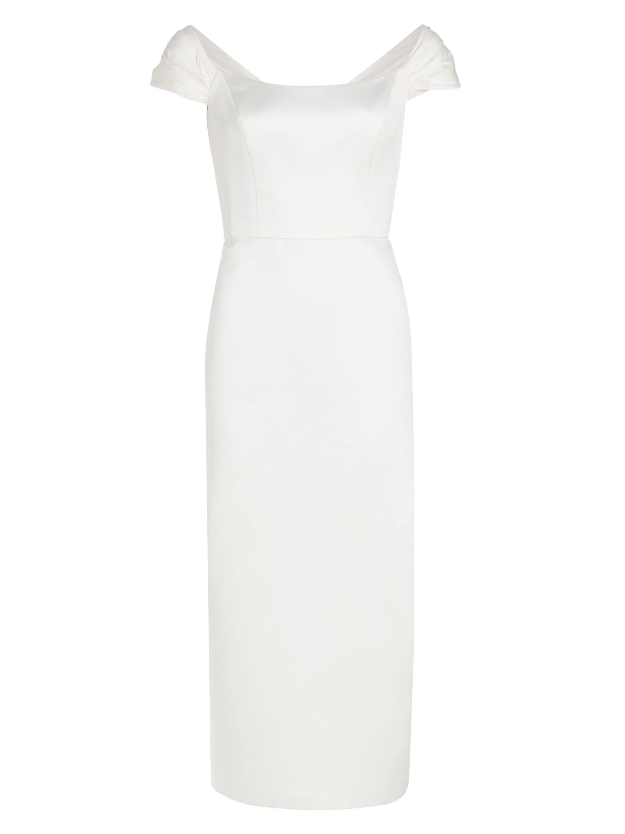 Women's Mikado Satin & Taffeta Off-The-Shoulder Bridal Dress - Silk White - 1