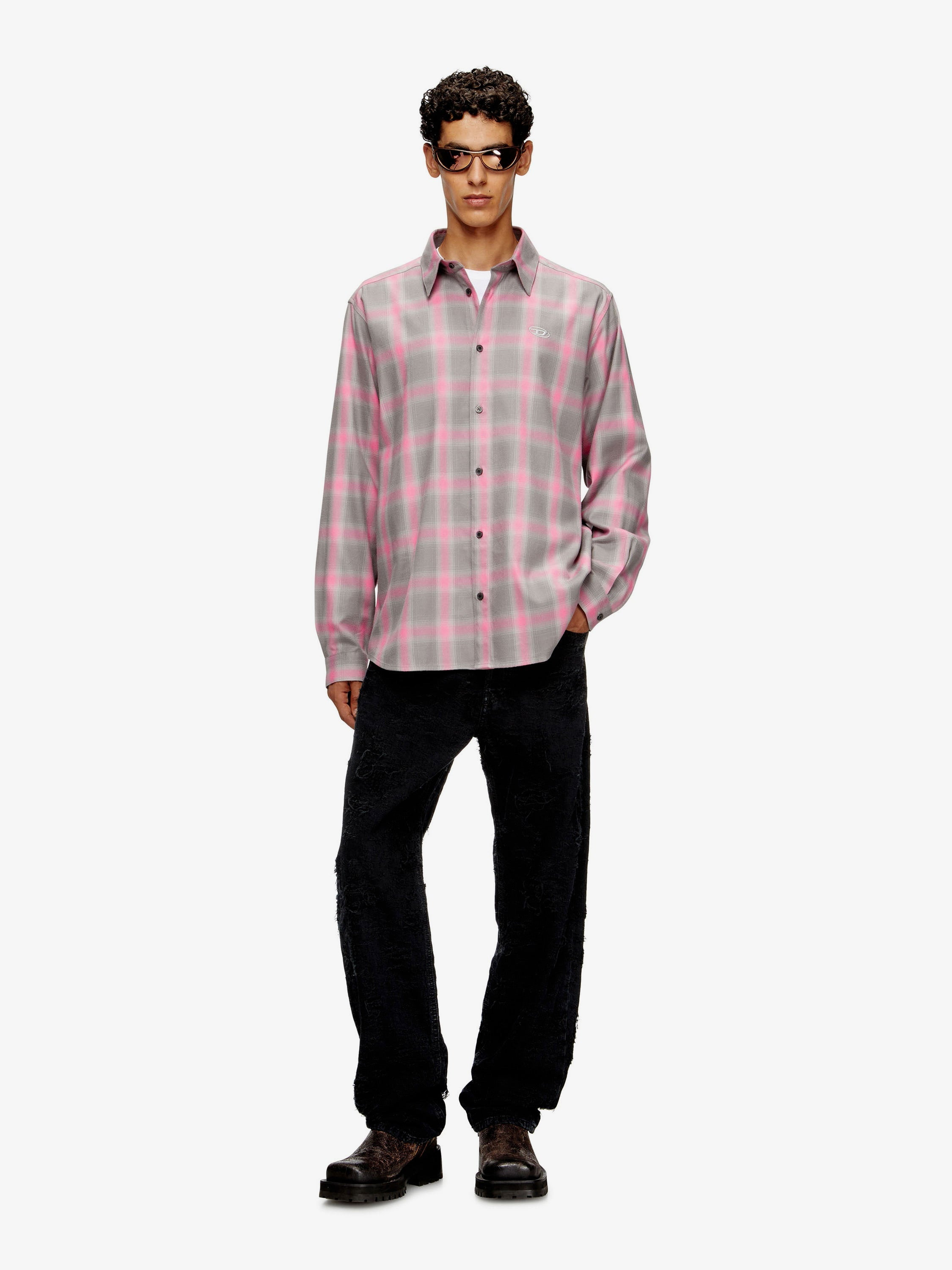 Diesel S-Simply Check Cotton Blend Shirt - 2