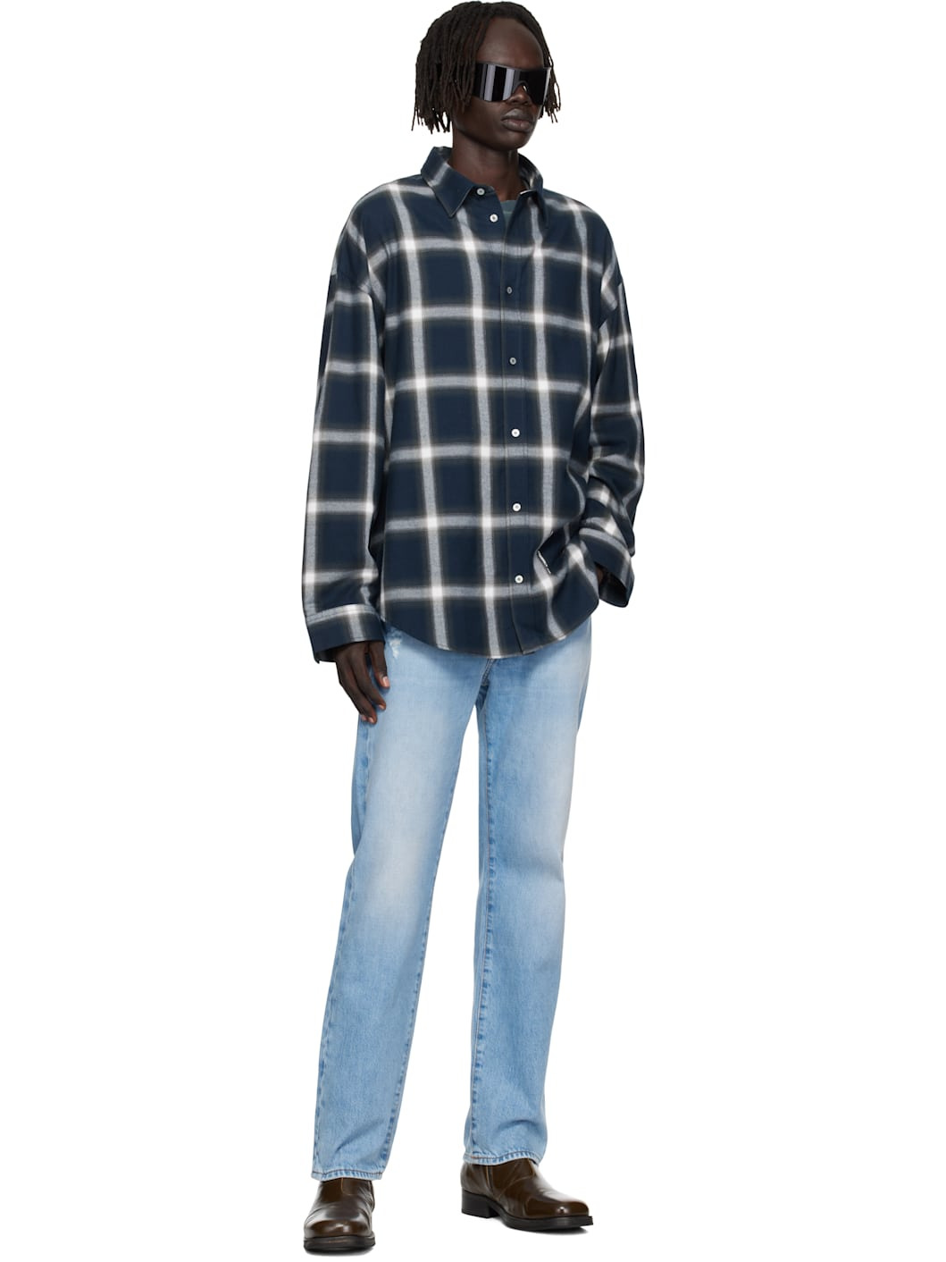 Navy Button-Up Shirt - 4