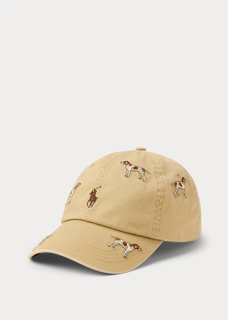 Dog-Embroidered Twill Ball Cap 1