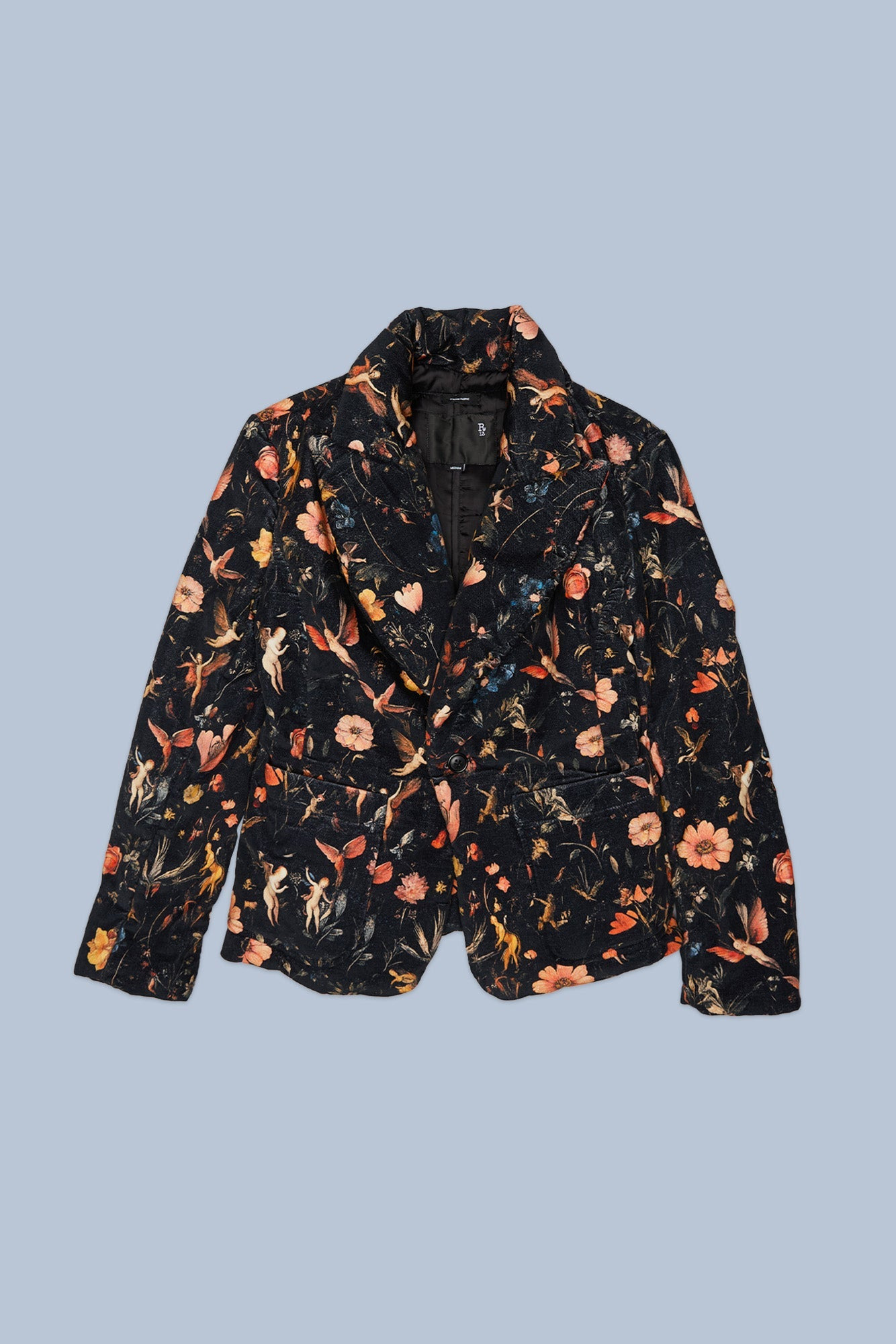 PADDED PEAK LAPEL SHRUNKEN BLAZER - 3