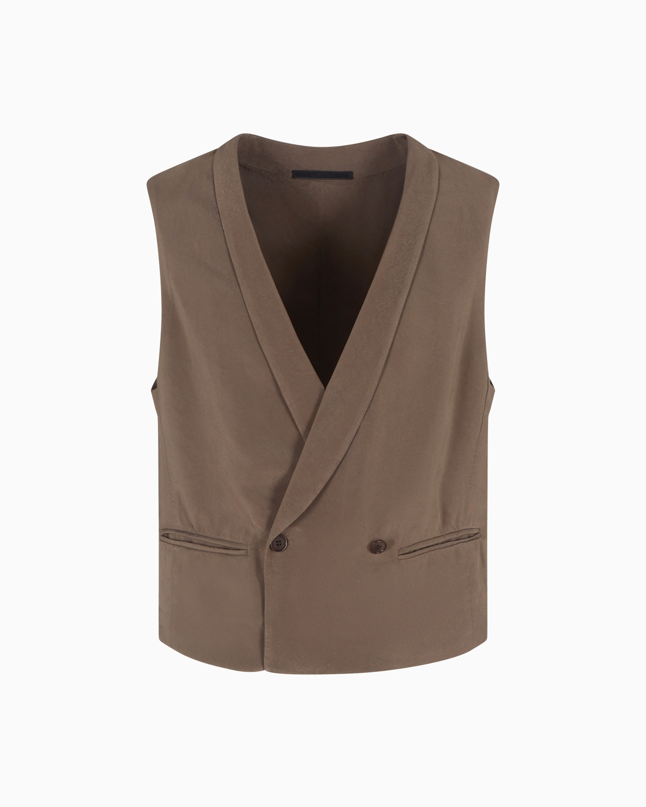 DOUBLE-BREASTED VISCOSE WAISTCOAT - 1