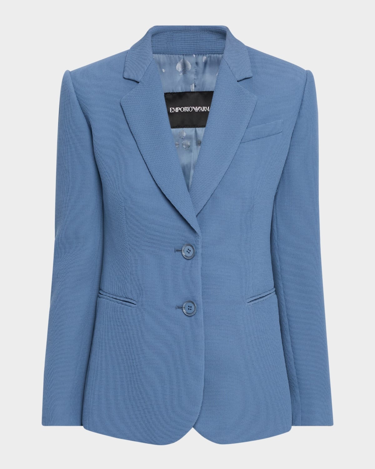 Single-Breasted Pique Blazer - 1