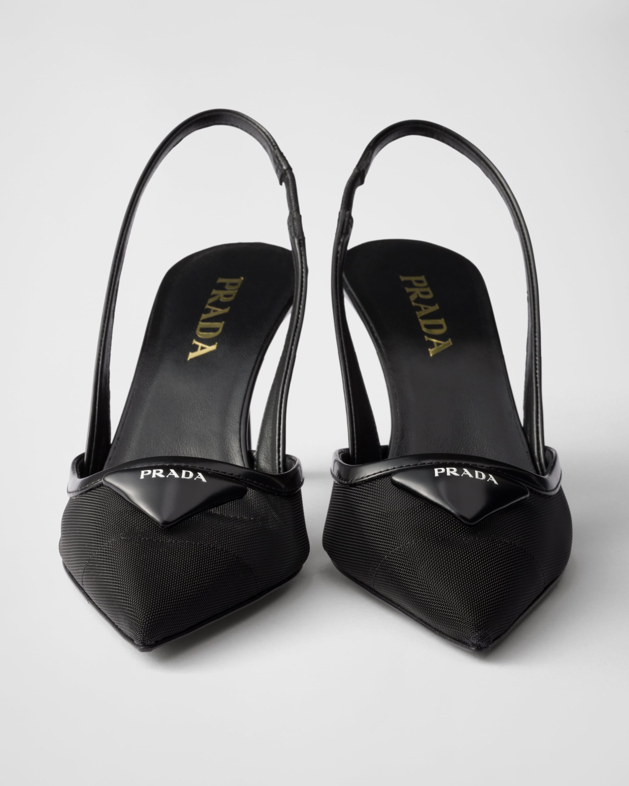 Mesh fabric slingback pumps - 5