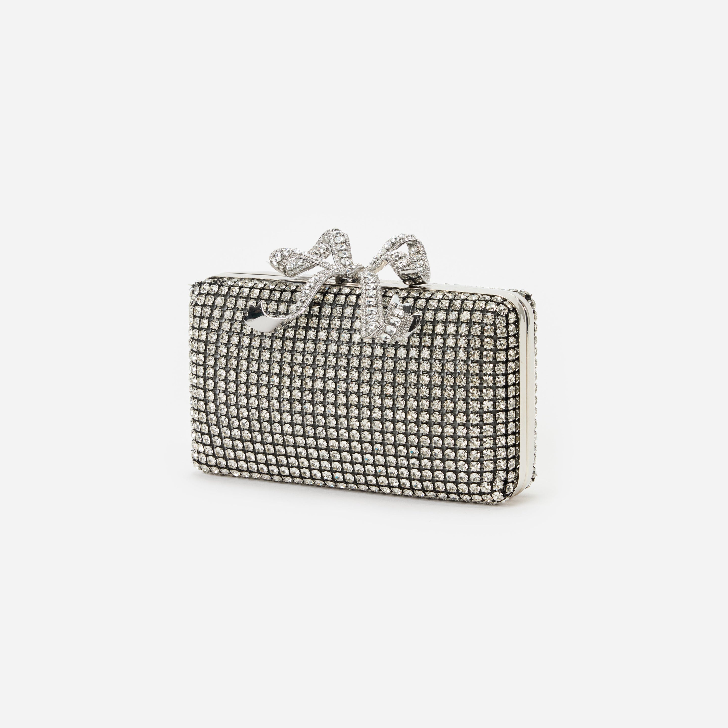 Silver Crystal Box Clutch - 2