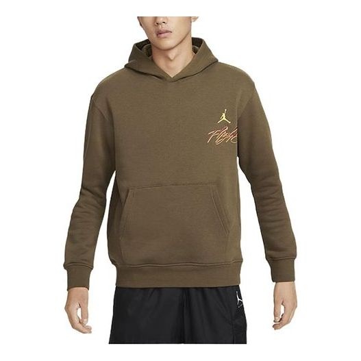 Air Jordan Graphic Fleece Pullover Flight Hoodie 'Olive Green' DQ7506-385 - 1