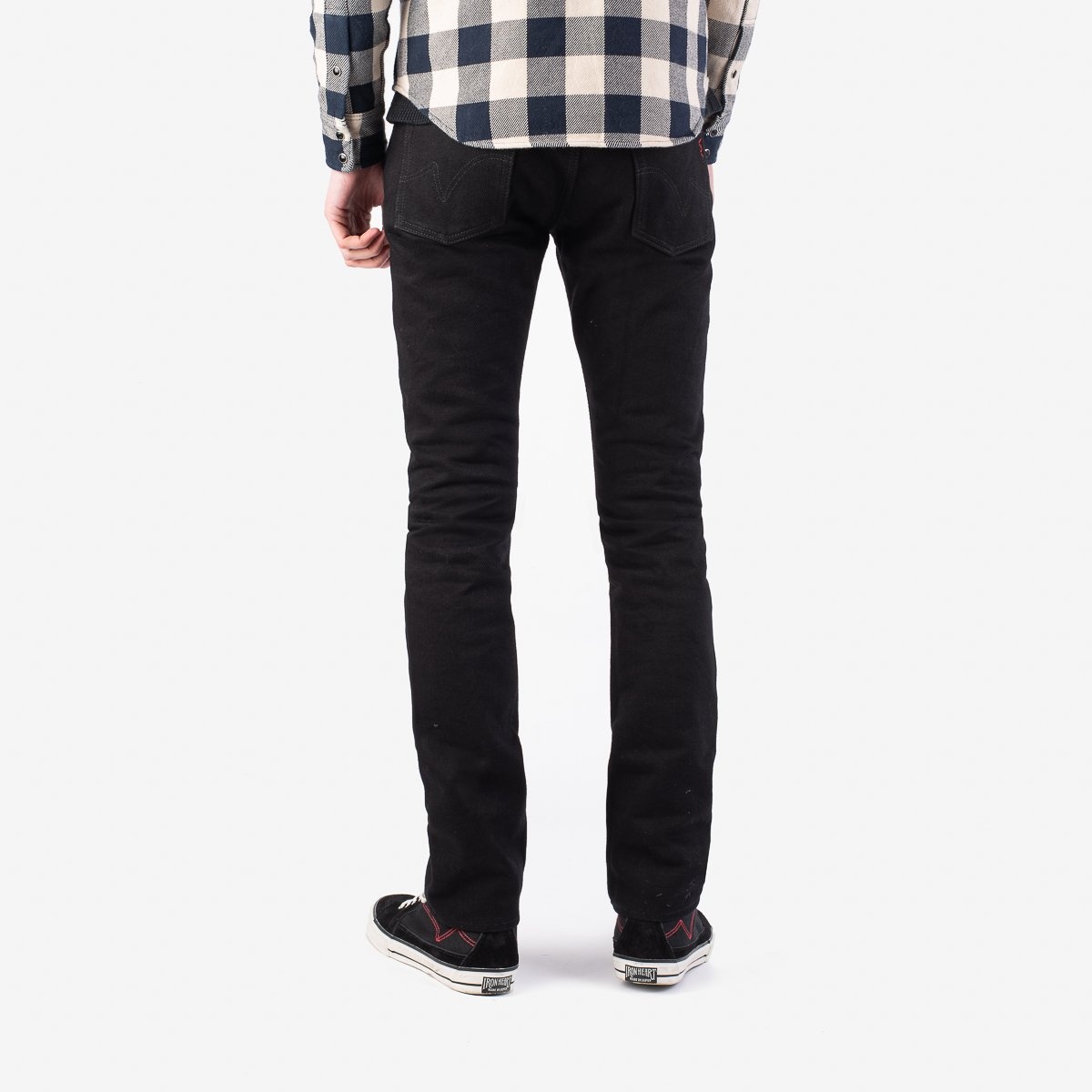 IH-555S-SBG 21oz Selvedge Denim Super Slim Cut Jeans -  Superblack (Fades To Grey) - 3