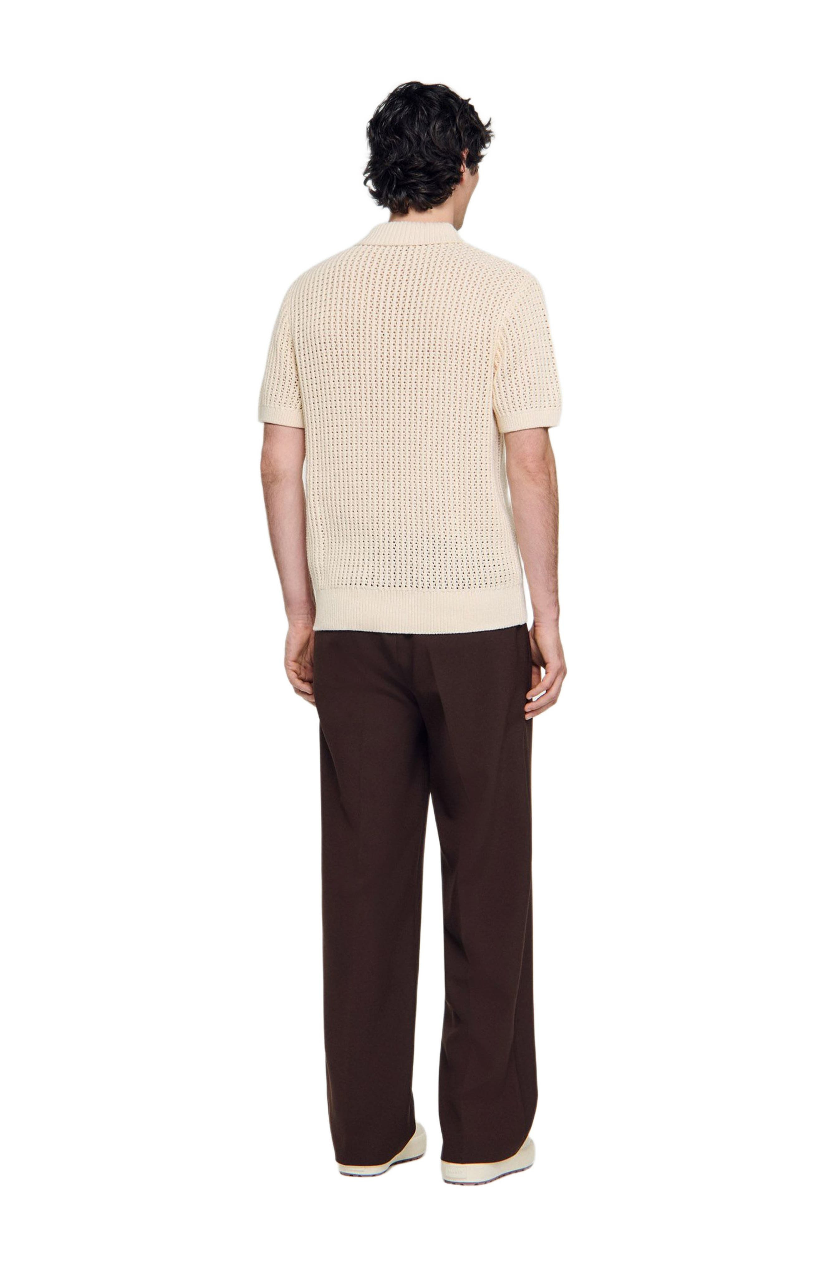 SANDRO Cotton polo shirt with polo collar in Butter Cream at Nordstrom - 2