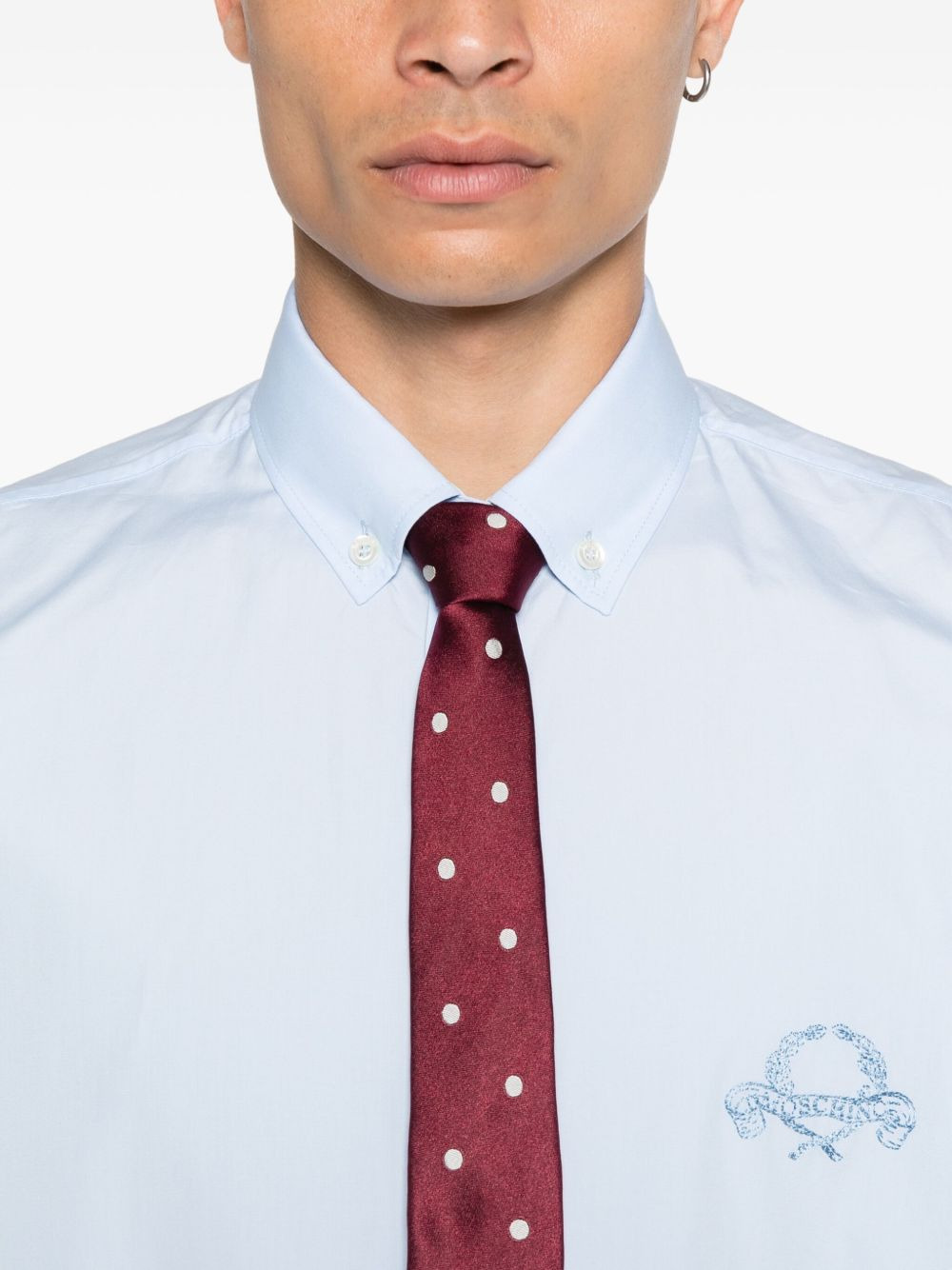 logo-embroidered long-sleeved shirt - 5